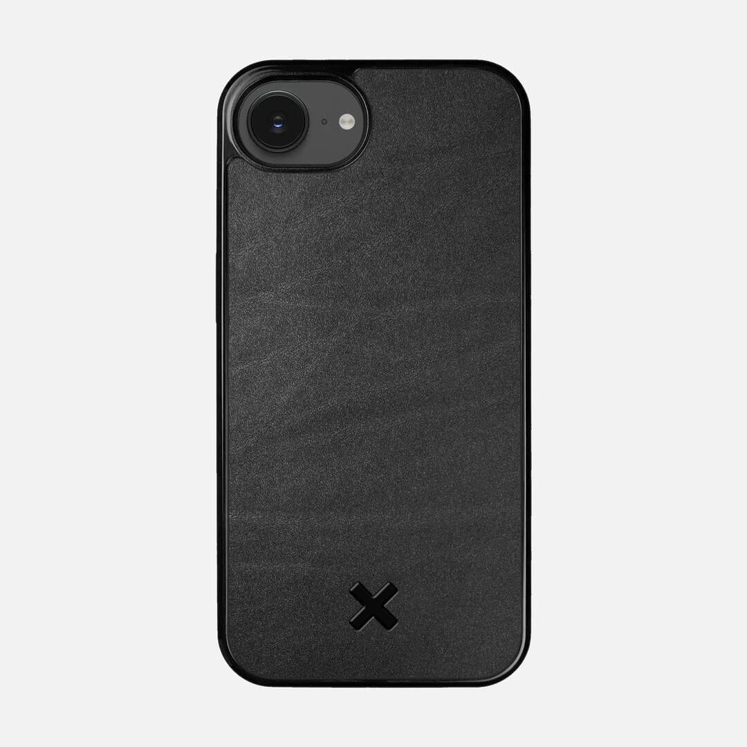 Charcoal Leather Case for the Apple iPhone 16e featuring a Genuine Leather backer with the Keyway X Mark#Phone Model_iPhone 16e