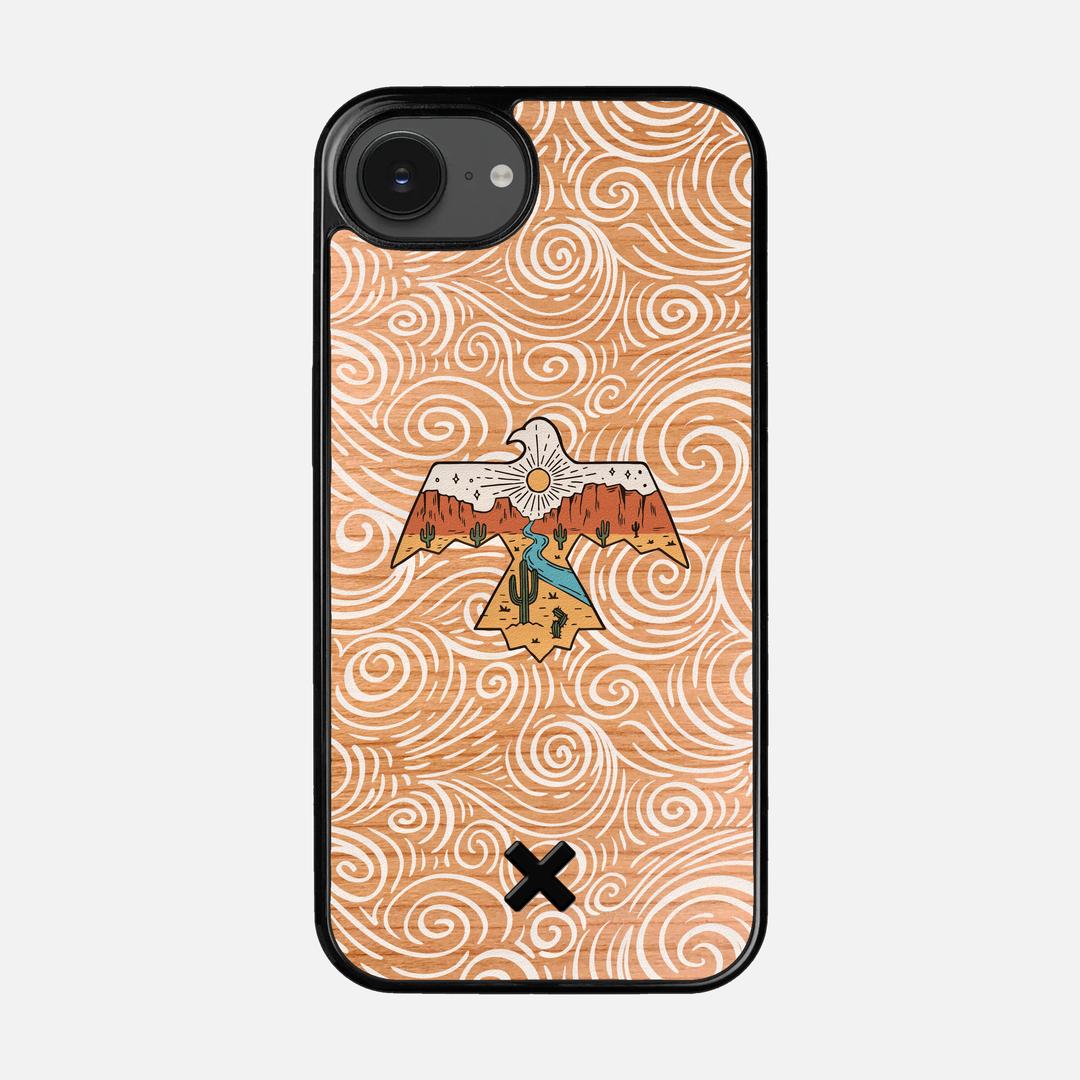 Eagle Case for the Apple iPhone 16e featuring a UV Printed Cherry Wood backer with the Keyway X Mark#Phone Model_iPhone 16e