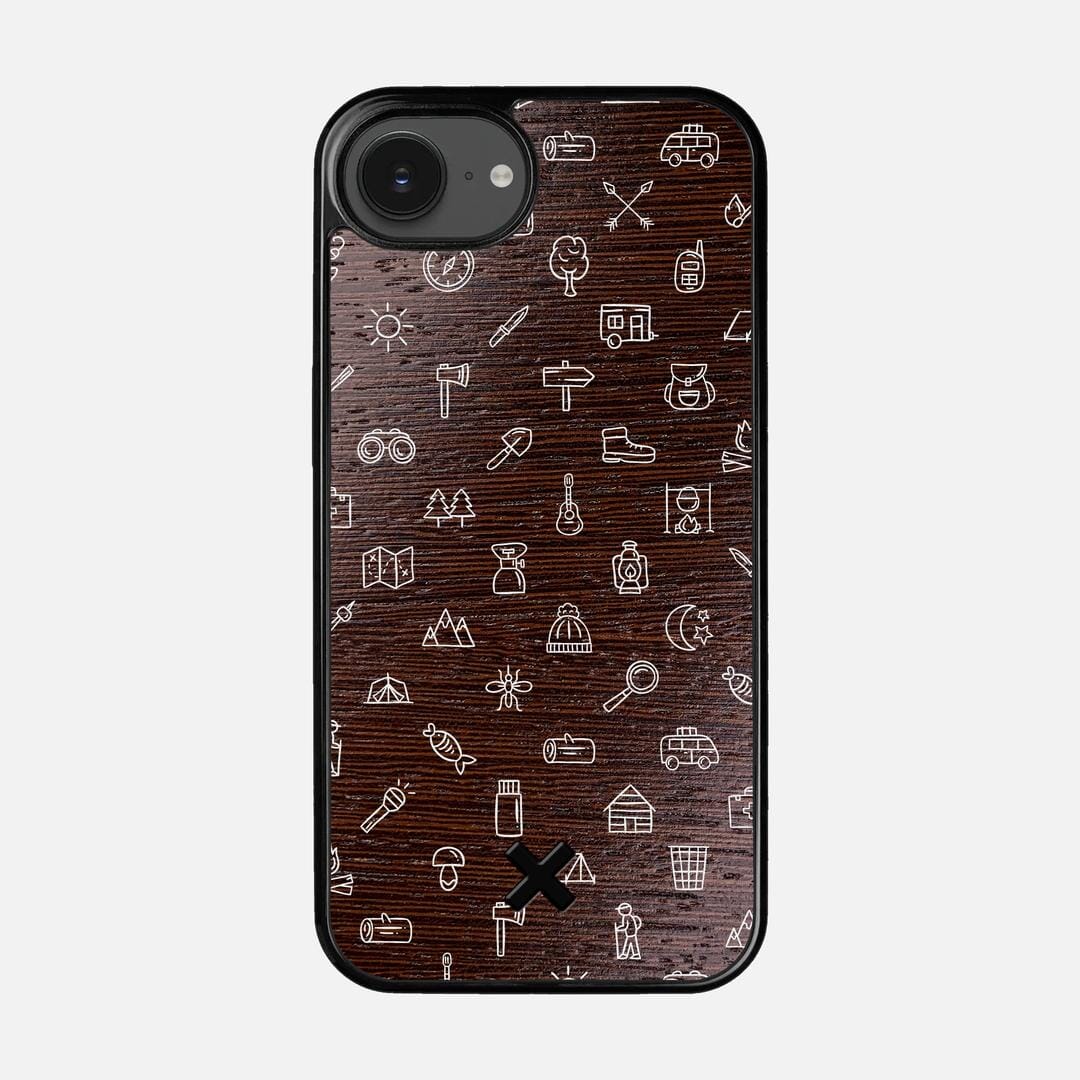 Gear Case for the Apple iPhone 16e featuring a UV Printed Wenge Wood backer with the Keyway X Mark#Phone Model_iPhone 16e