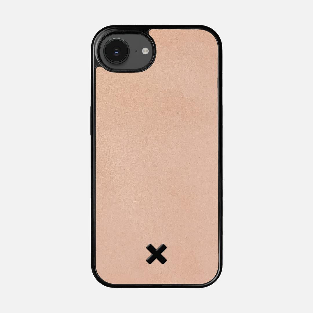 Natural Leather Case for the Apple iPhone 16e featuring a Genuine Leather backer with the Keyway X Mark#Phone Model_iPhone 16e
