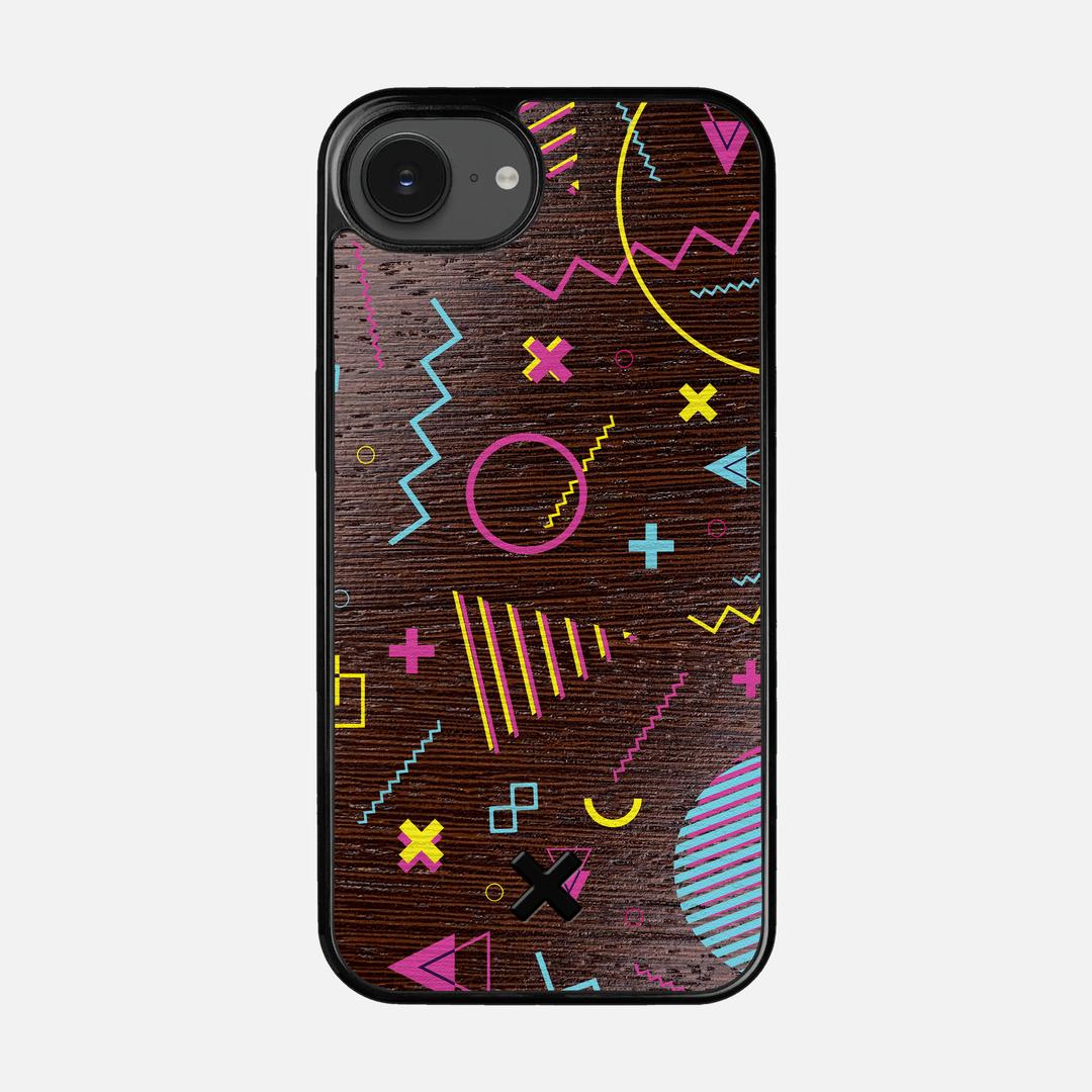 Neon Case for the Apple iPhone 16e featuring a UV Printed Wenge Wood backer with the Keyway X Mark#Phone Model_iPhone 16e
