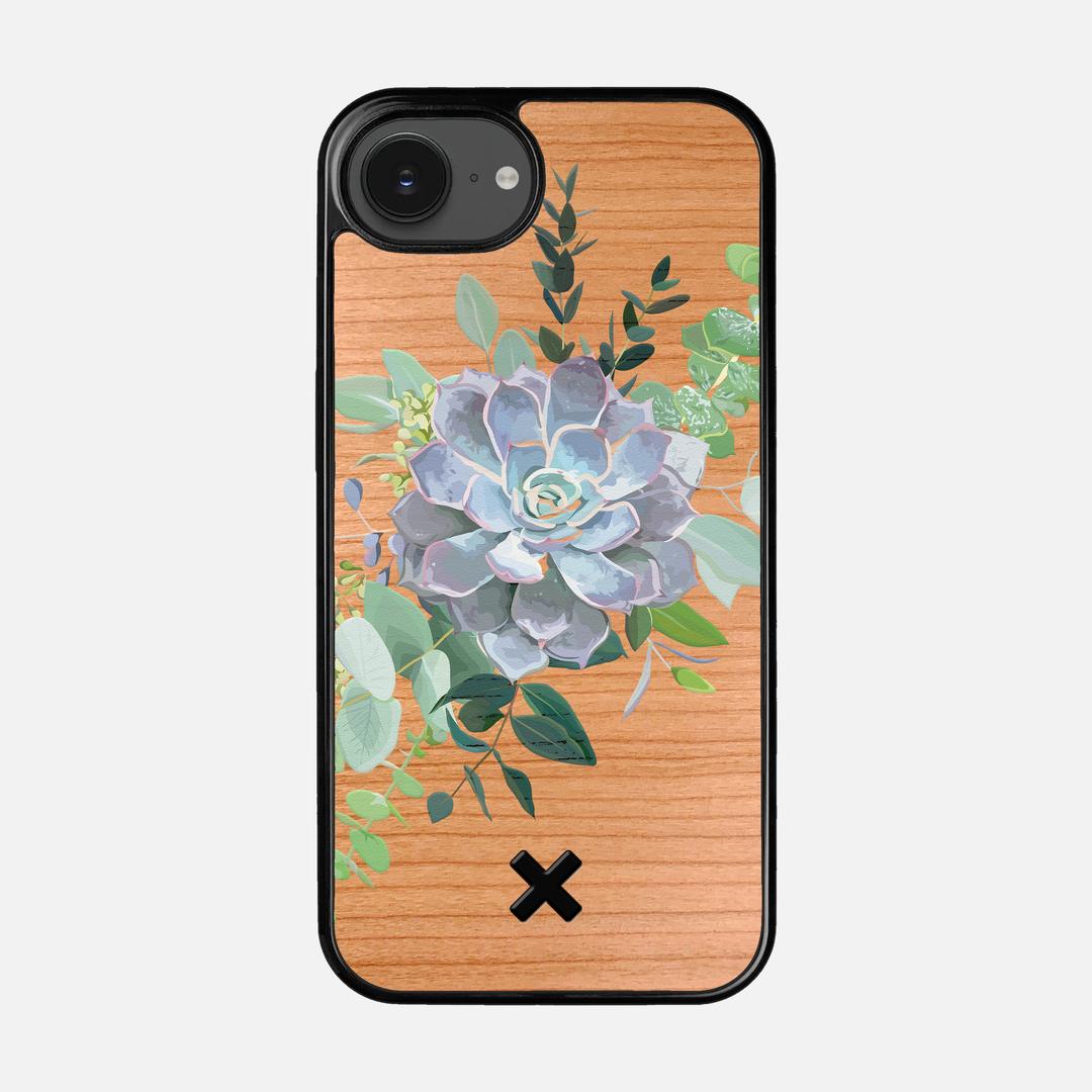 Pollux Case for the Apple iPhone 16e featuring a UV Printed Cherry Wood backer with the Keyway X Mark#Phone Model_iPhone 16e