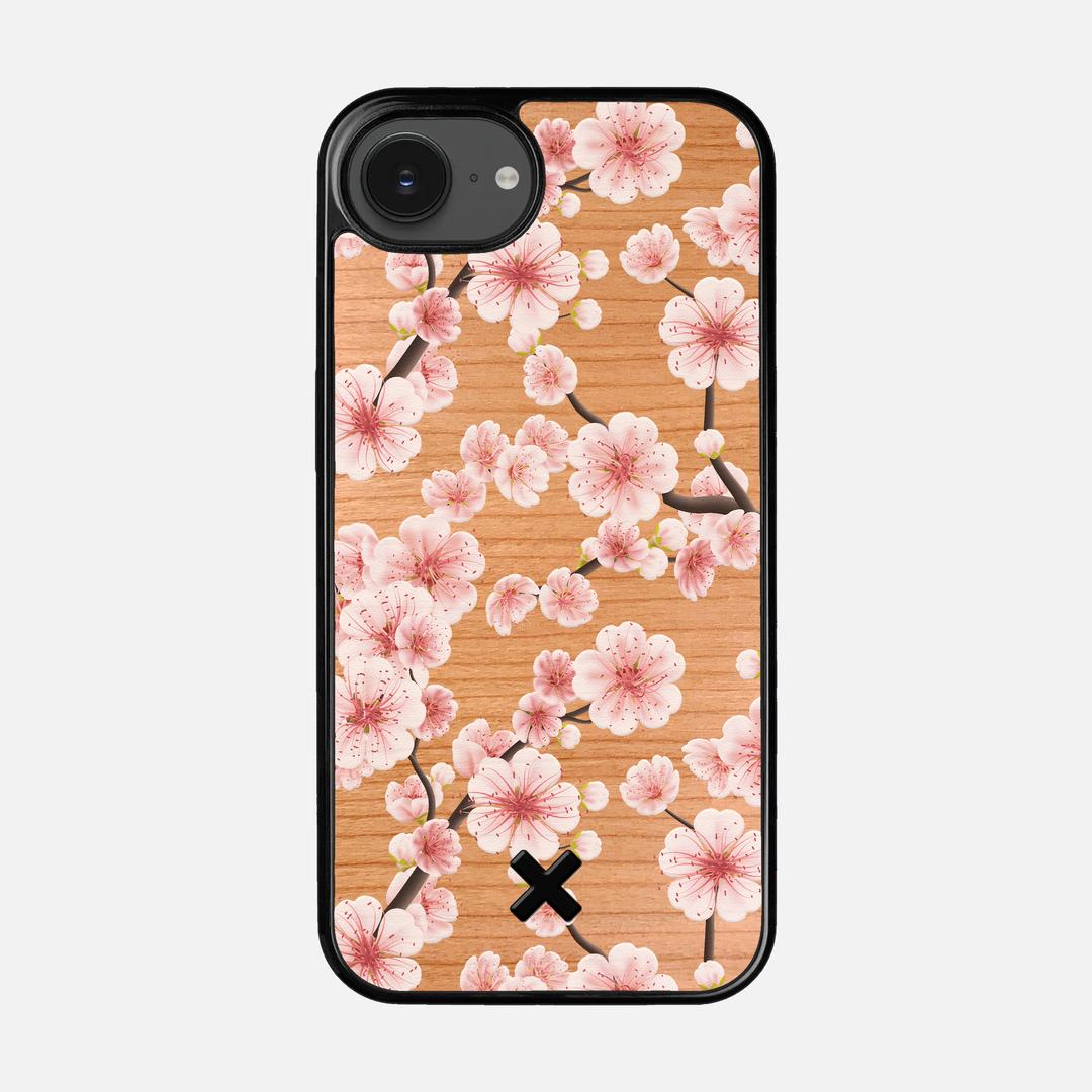 Sakura Case for the Apple iPhone 16e featuring a UV Printed Cherry Wood backer with the Keyway X Mark#Phone Model_iPhone 16e