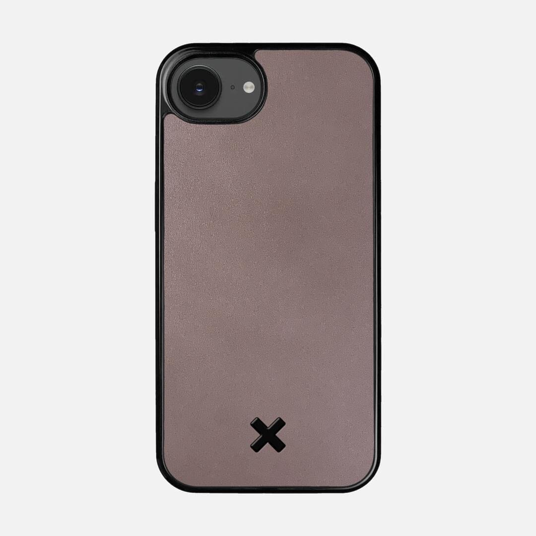 Slate Leather Case for the Apple iPhone 16e featuring a Genuine Leather backer with the Keyway X Mark#Phone Model_iPhone 16e