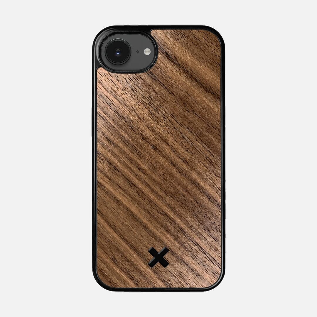 Walnut Pure Case for the Apple iPhone 16e featuring a Walnut Wood backer with the Keyway X Mark#Phone Model_iPhone 16e