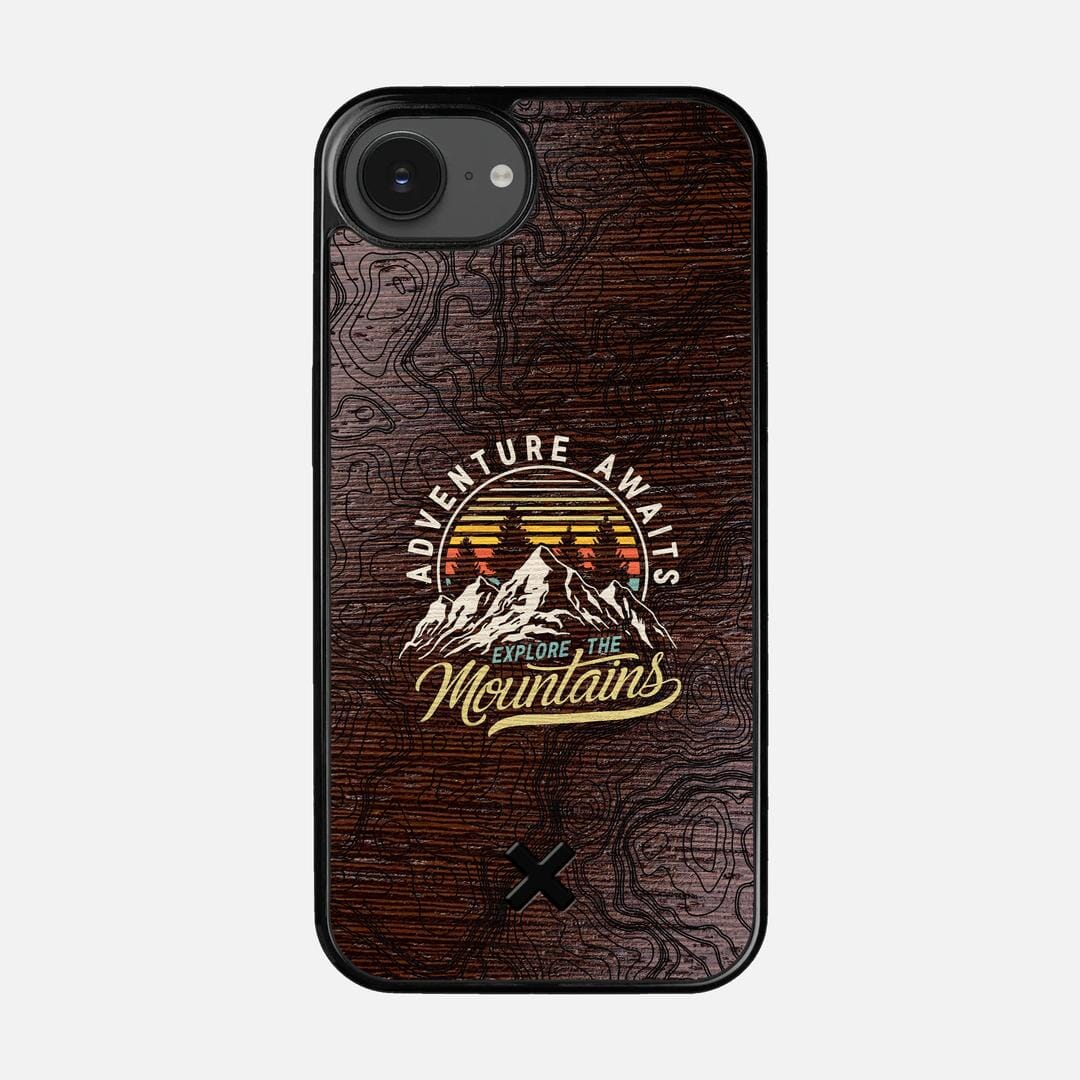 Wanderlust Case for the Apple iPhone 16e featuring a UV Printed Wenge Wood backer with the Keyway X Mark#Phone Model_iPhone 16e