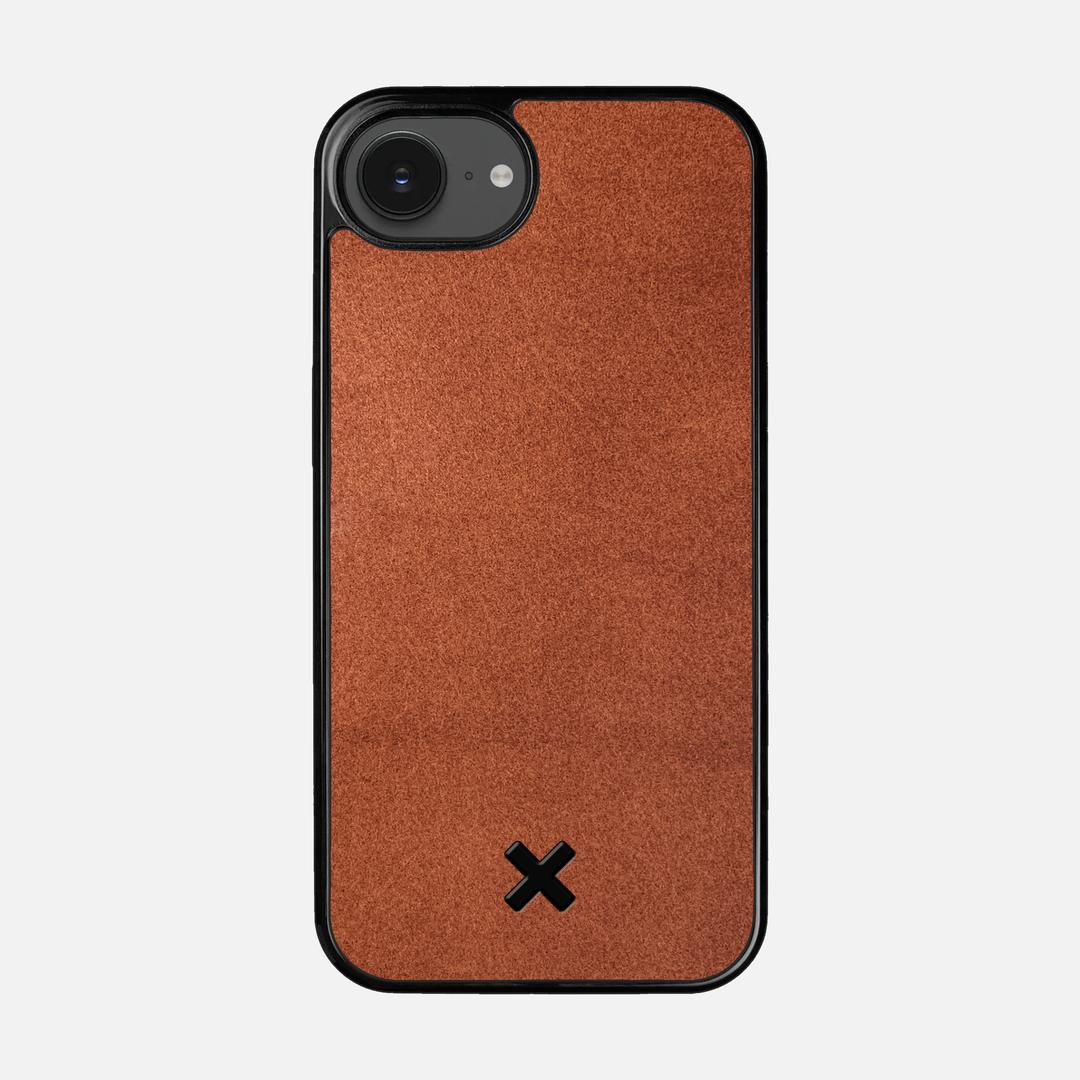 Whiskey Leather Case for the Apple iPhone 16e featuring a Genuine Leather backer with the Keyway X Mark#Phone Model_iPhone 16e