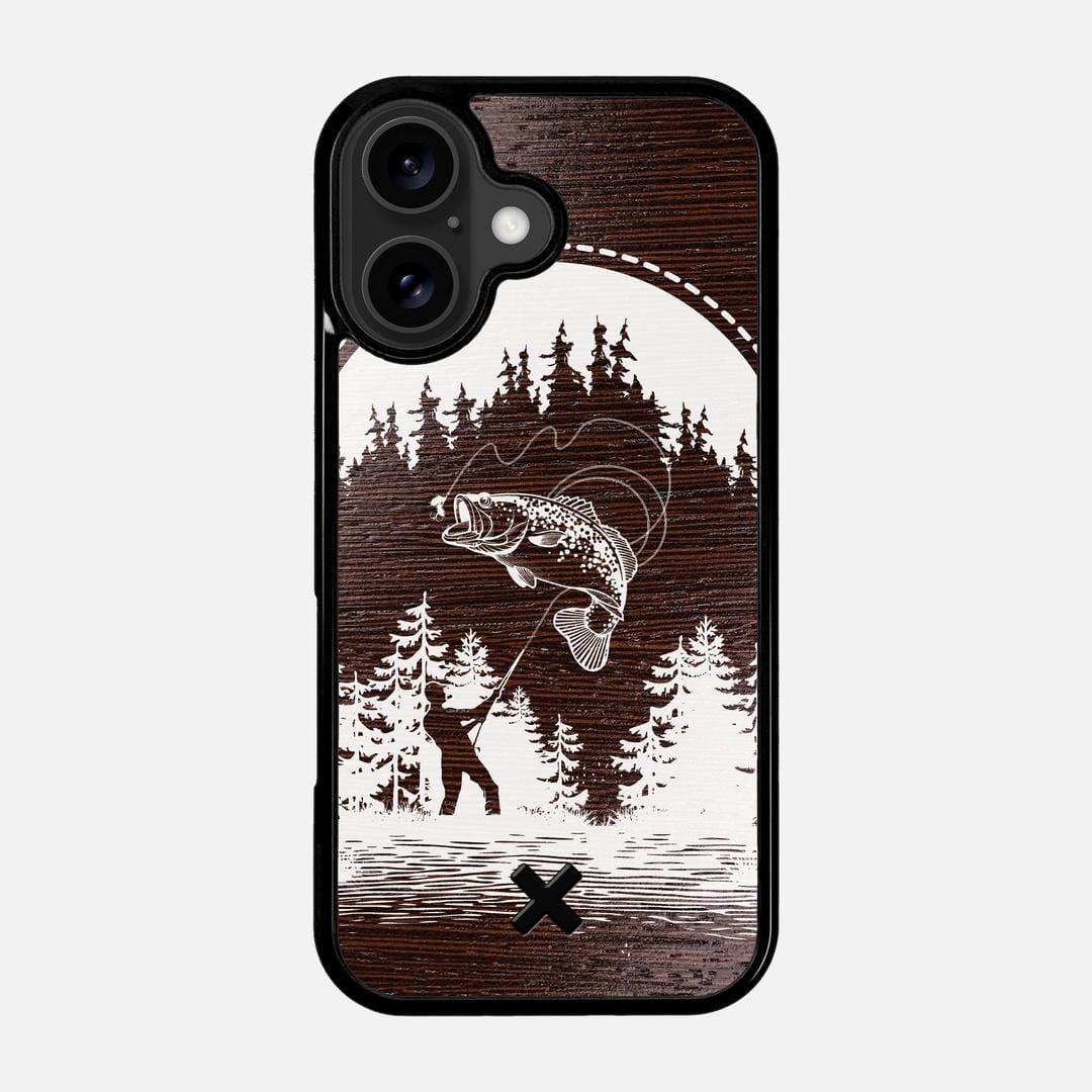 Angler Case for the Apple iPhone 17 featuring a UV Print and Wenge Wood backer with the Keyway X Mark#Phone Model_iPhone 17