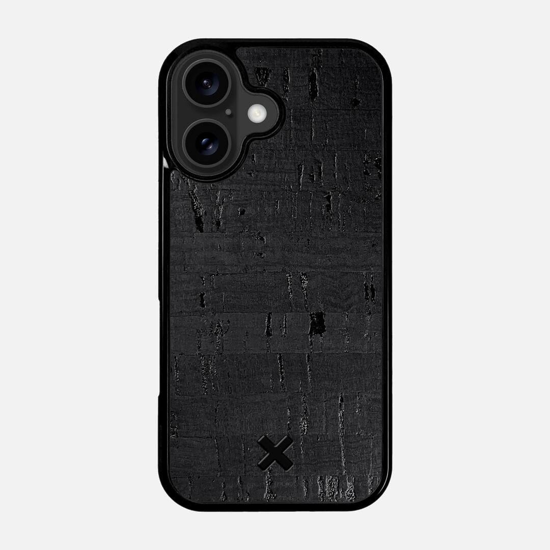Black Cork Case for the Apple iPhone 17 featuring a Genuine Cork backer with the Keyway X Mark#Phone Model_iPhone 17