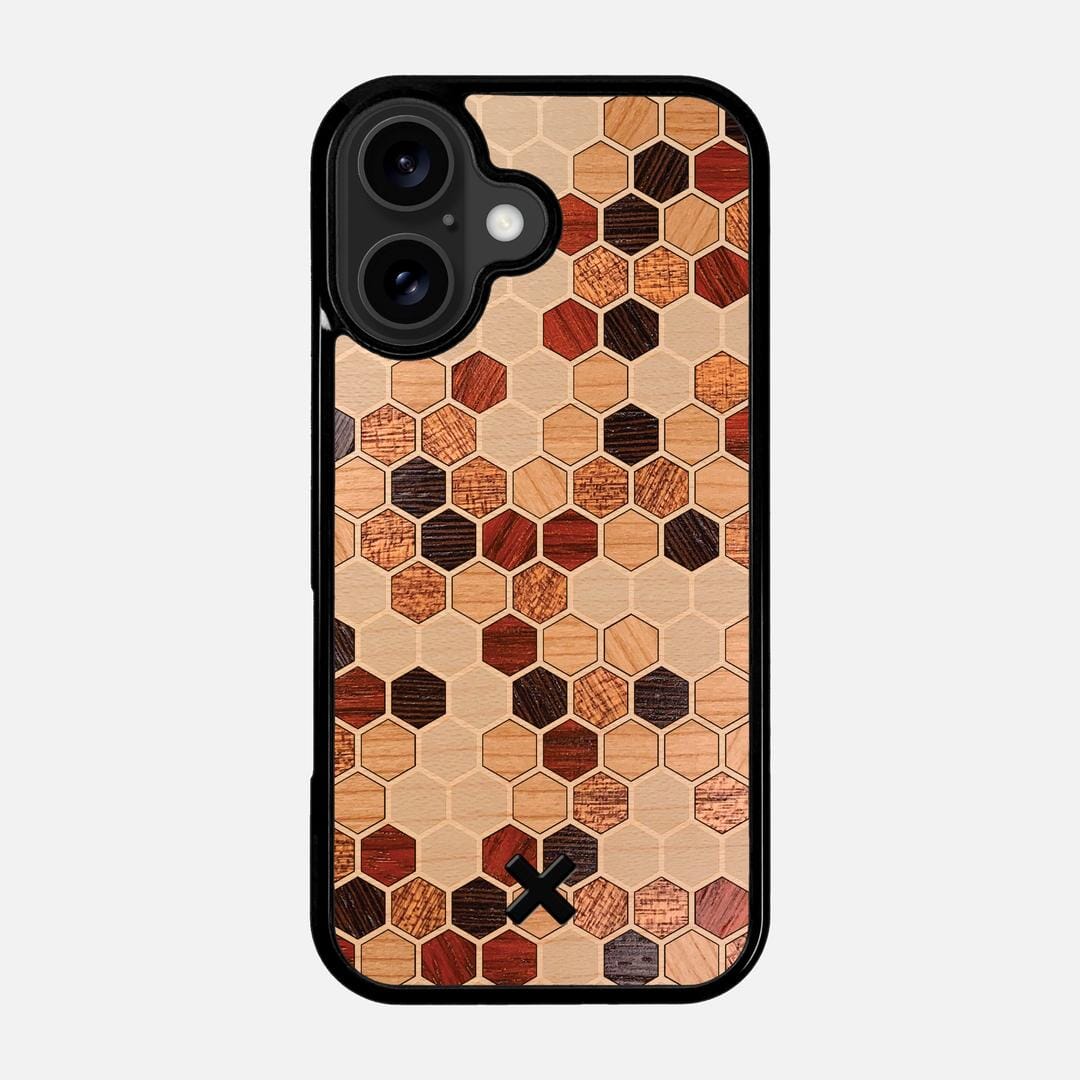 Cellular Case for the Apple iPhone 17 featuring a Maple, Cherry, Sapele, Padauk, and Wenge Wood backer with the Keyway X Mark#Phone Model_iPhone 17