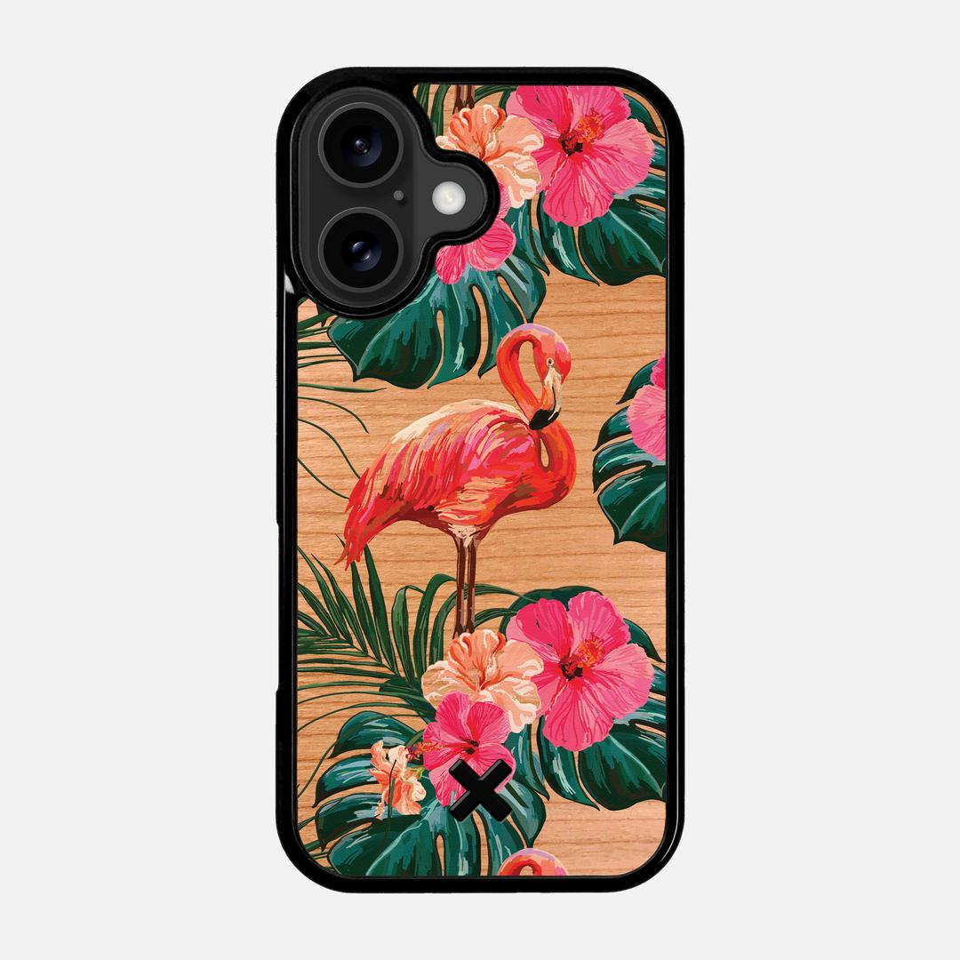 Flamingo Case for the Apple iPhone 17 featuring a UV Printed Cherry Wood backer with the Keyway X Mark#Phone Model_iPhone 17