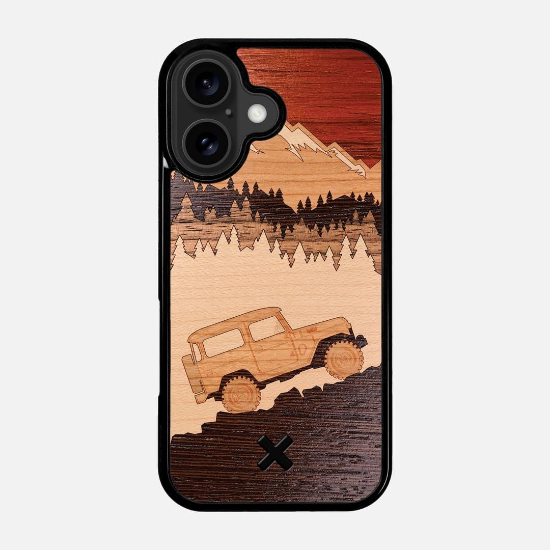 Off-Road Case for the Apple iPhone 17 featuring a Padauk, Cherry, Maple, and Walnut Wood backer with the Keyway X Mark#Phone Model_iPhone 17