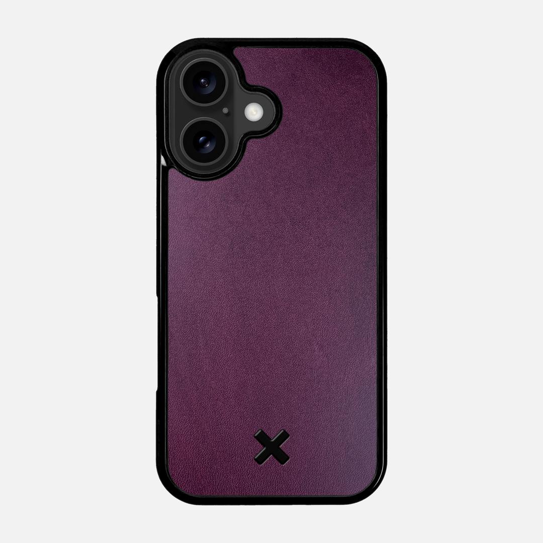 Plum Leather Case for the Apple iPhone 17 featuring a Genuine Leather backer with the Keyway X Mark#Phone Model_iPhone 17