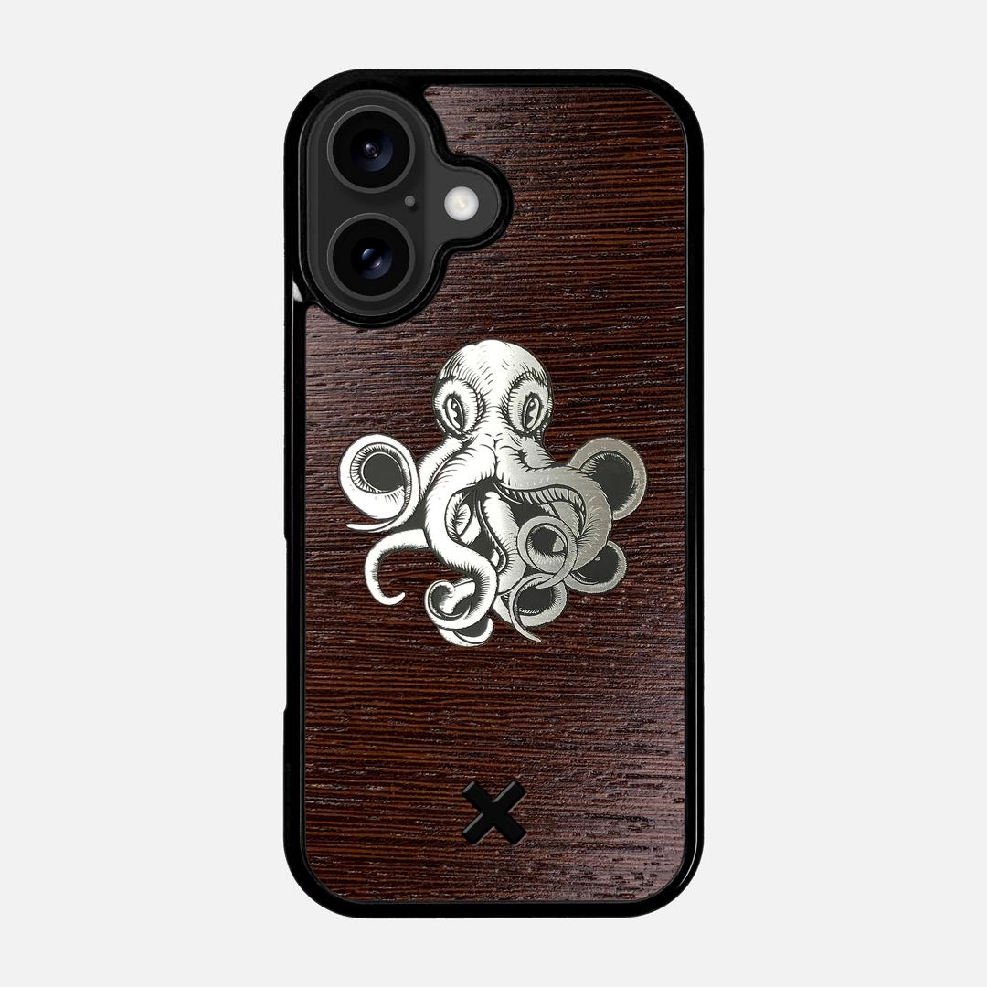 Prize Kraken Case for the Apple iPhone 17 featuring an Engraved Silver and Wenge Wood backer with the Keyway X Mark#Phone Model_iPhone 17