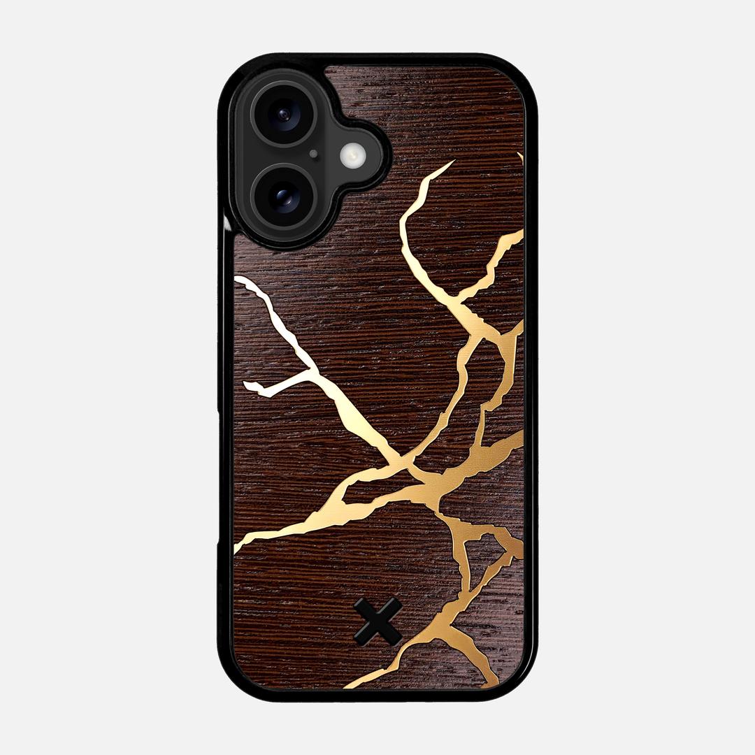 Restore Case for the Apple iPhone 17 featuring a Gold and Wenge Wood backer with the Keyway X Mark#Phone Model_iPhone 17