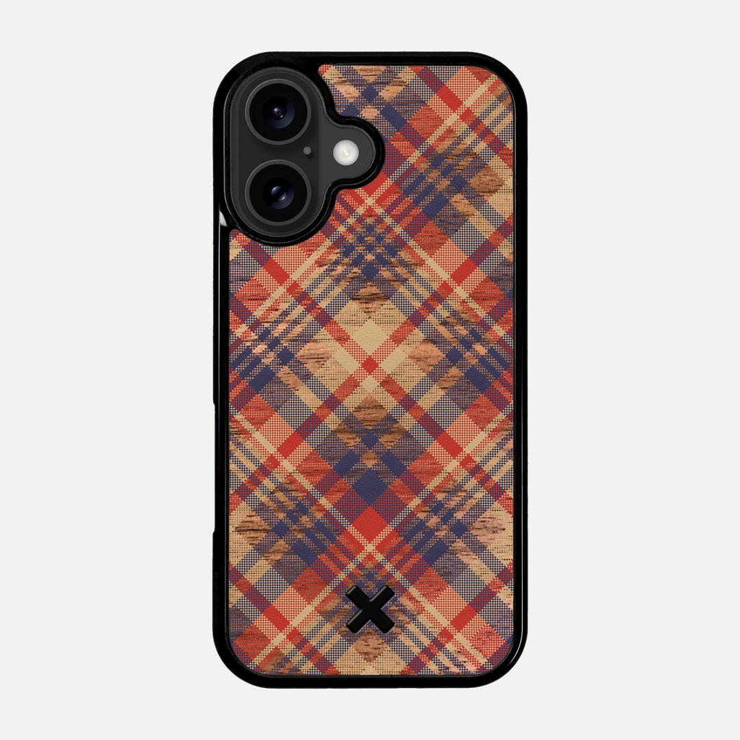 Tartan Case for the Apple iPhone 17 featuring a UV Printed Walnut Wood backer with the Keyway X Mark#Phone Model_iPhone 17