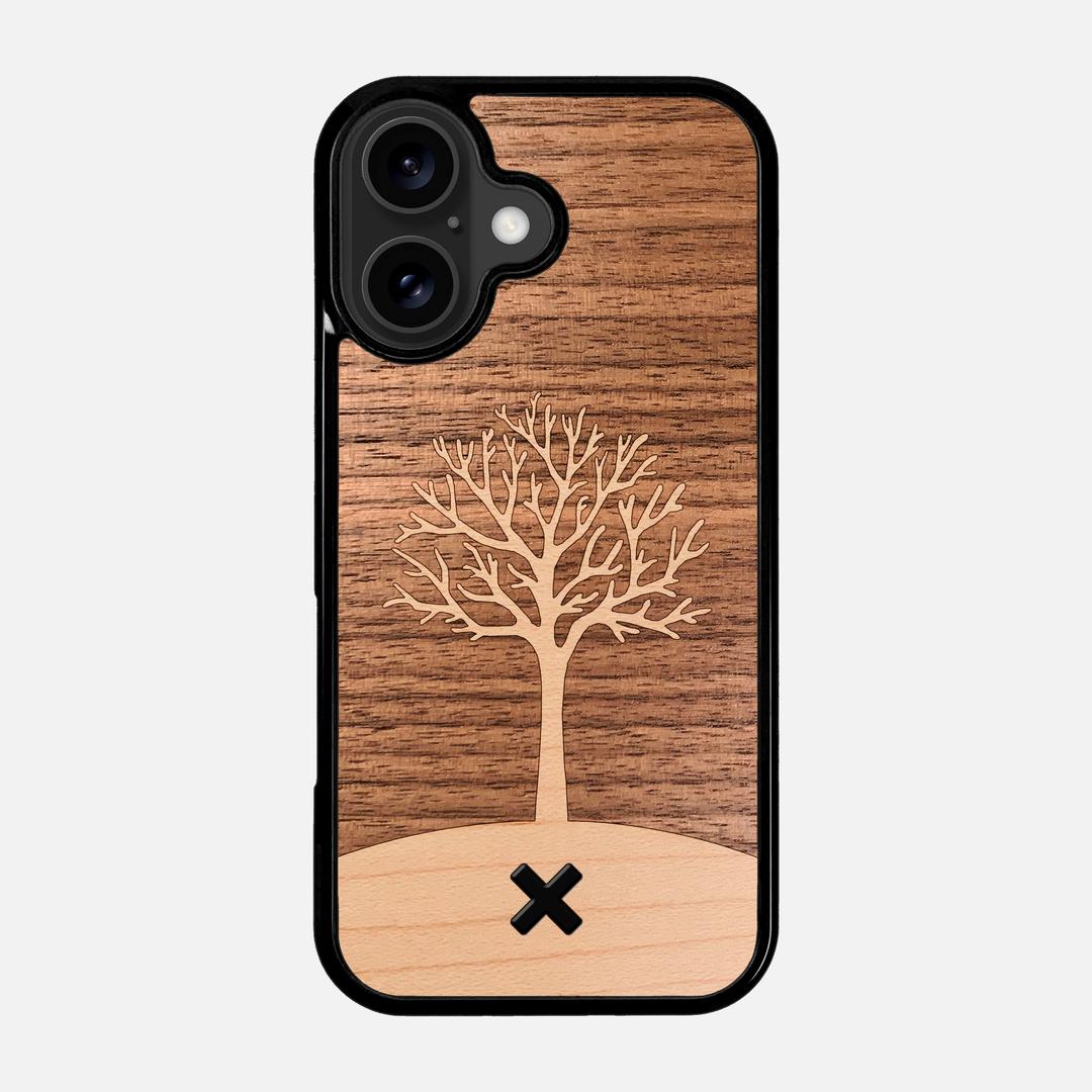 Tree of Life Case for the Apple iPhone 17 featuring a Maple and Walnut Wood backer with the Keyway X Mark#Phone Model_iPhone 17