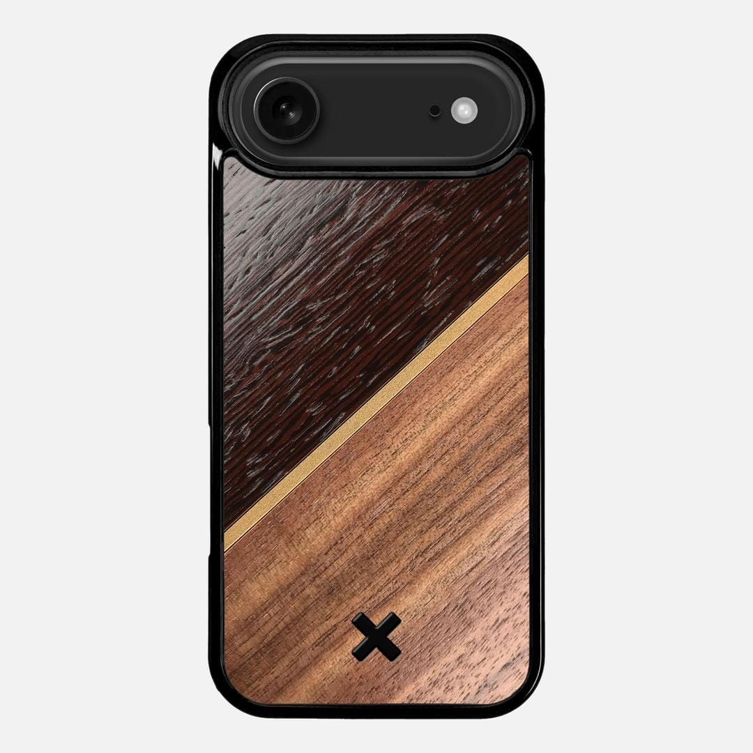 Alium Case for the Apple iPhone 17 Air featuring a Wenge, Gold, and Walnut Wood backer with the Keyway X Mark#Phone Model_iPhone 17 Air
