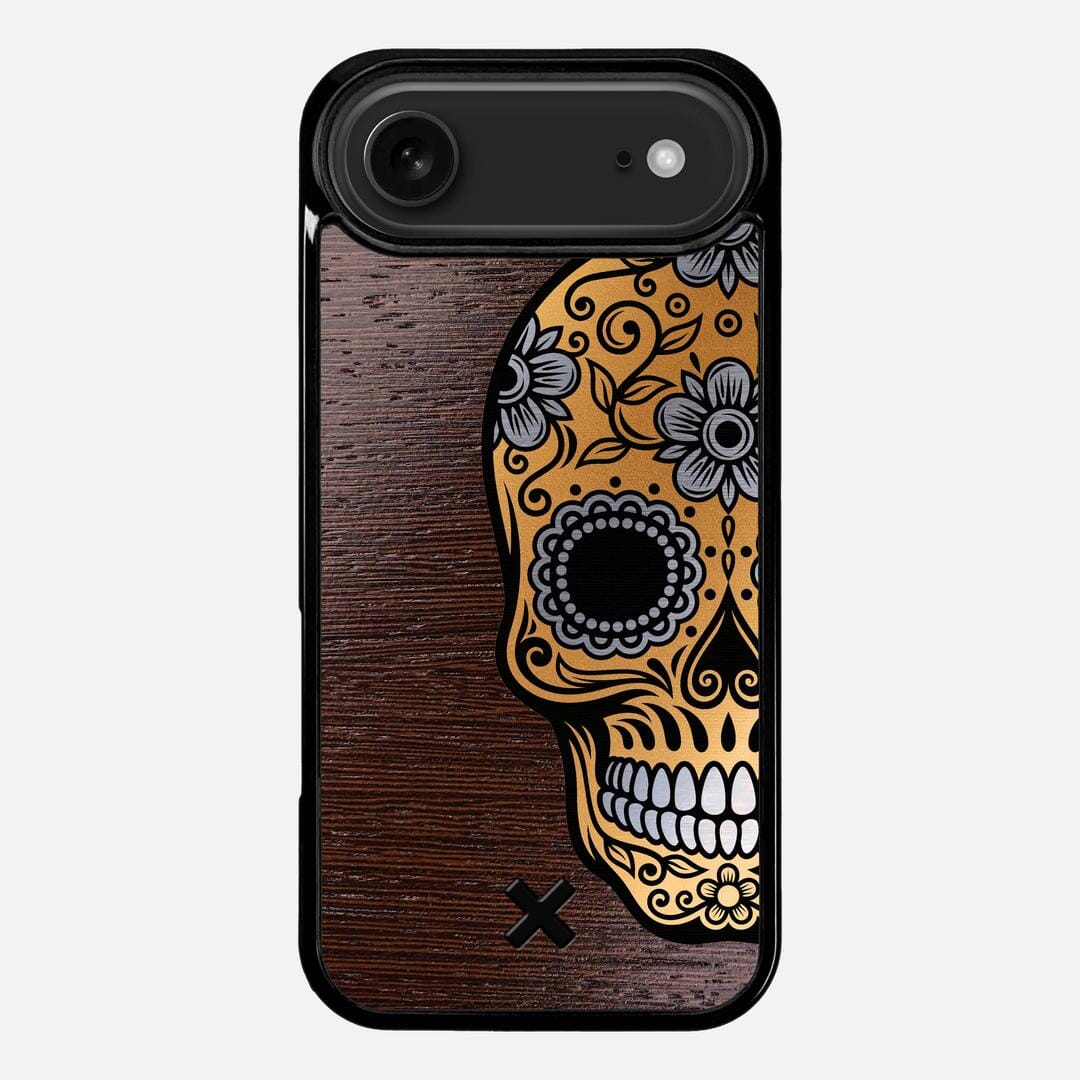Calavera Case for the Apple iPhone 17 Air featuring an Engraved Gold and Wenge Wood backer with the Keyway X Mark#Phone Model_iPhone 17 Air