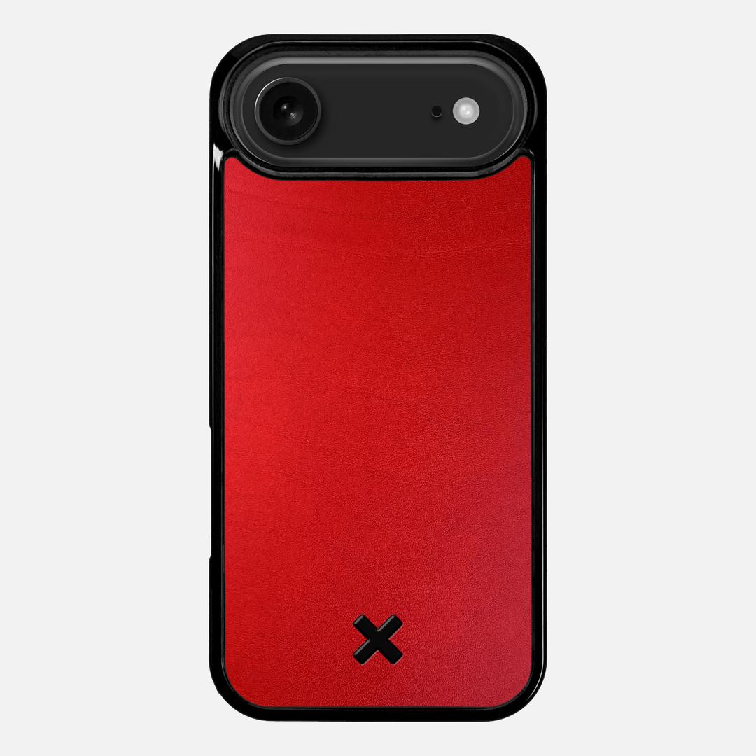 Crimson Leather Case for the Apple iPhone 17 Air featuring a Genuine Leather backer with the Keyway X Mark#Phone Model_iPhone 17 Air