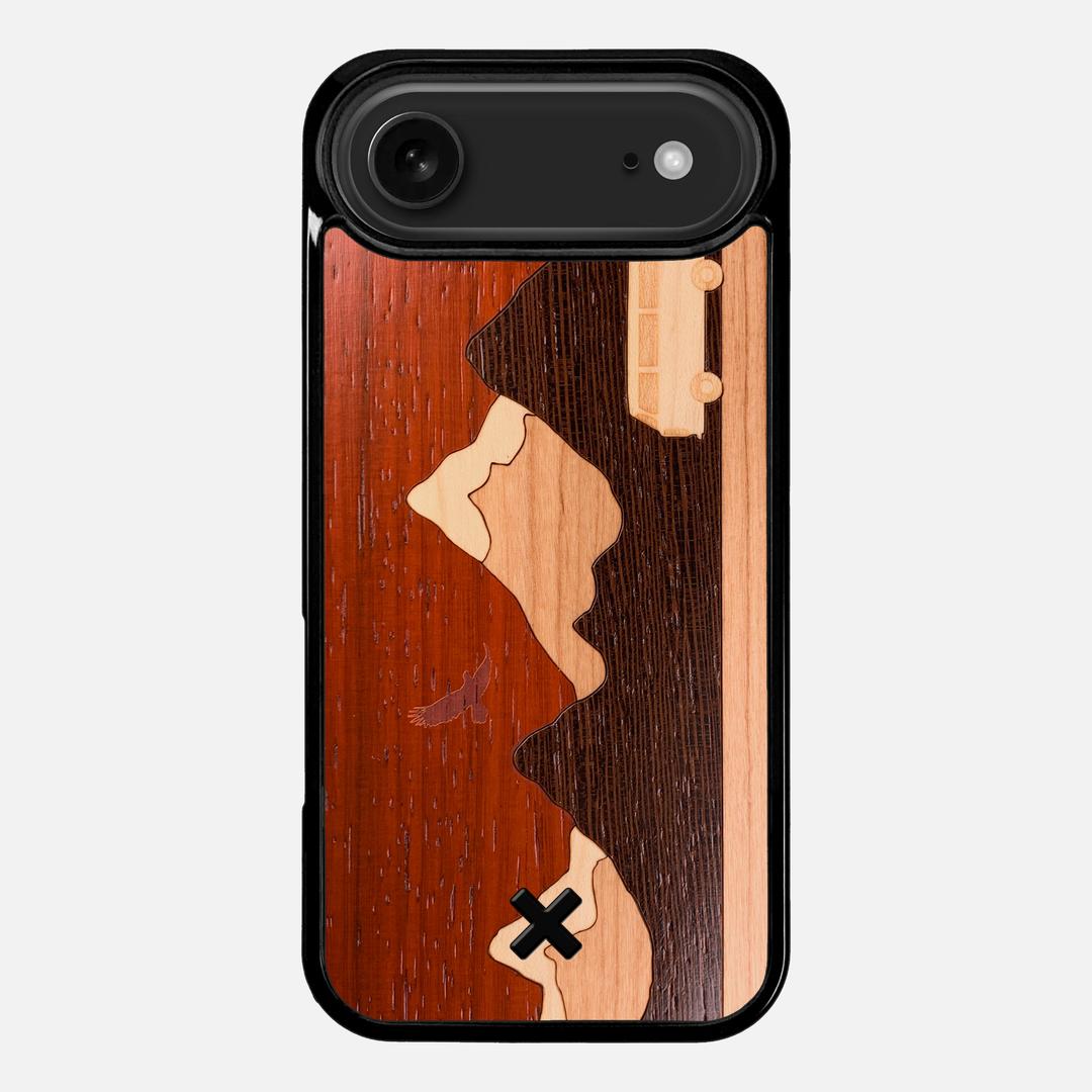 Cross Country Case for the Apple iPhone 17 Air featuring a Padauk, Maple, Cherry, and Wenge Wood backer with the Keyway X Mark#Phone Model_iPhone 17 Air