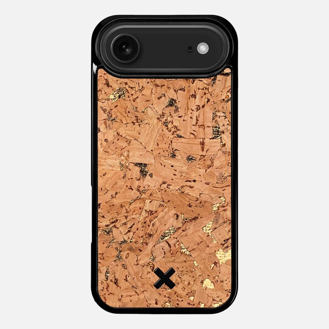 Gold Cork Case for the Apple iPhone 17 Air featuring a Genuine Cork backer with the Keyway X Mark#Phone Model_iPhone 17 Air