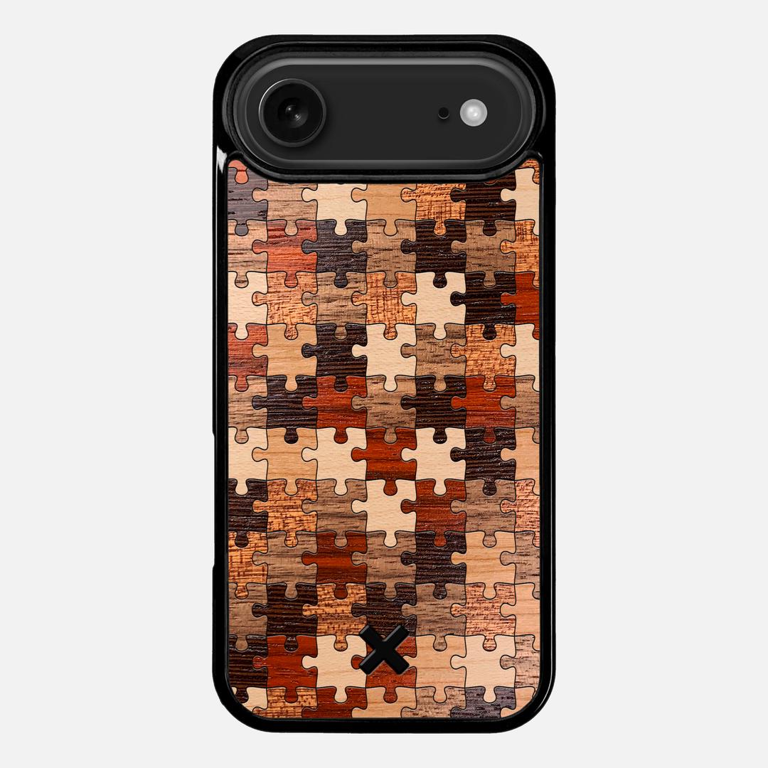 Puzzle Case for the Apple iPhone 17 Air featuring a Wenge, Maple, Cherry, Sapele, Padauk, and Walnut Wood backer with the Keyway X Mark#Phone Model_iPhone 17 Air