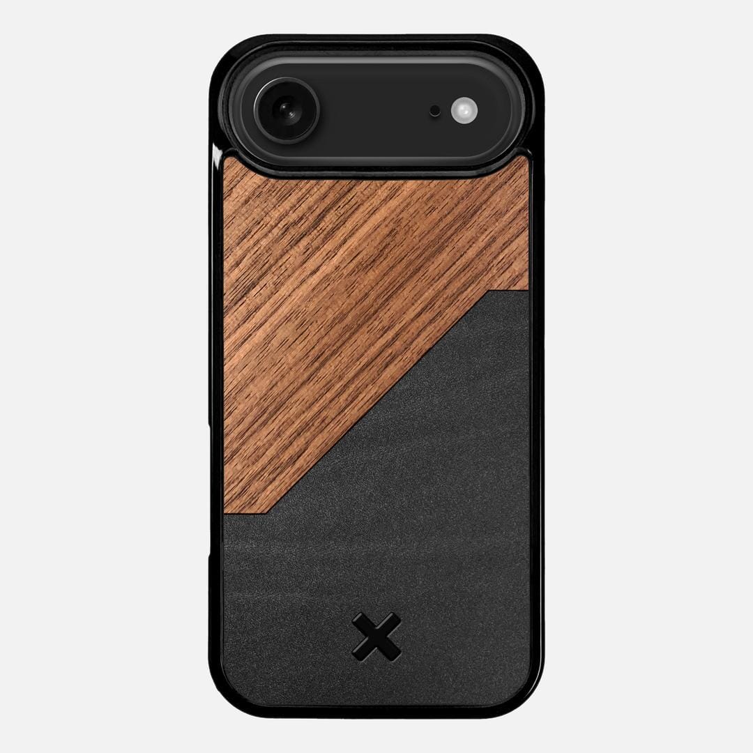 Walnut Rift Case for the Apple iPhone 17 Air featuring a Genuine Leather and Walnut Wood backer with the Keyway X Mark#Phone Model_iPhone 17 Air