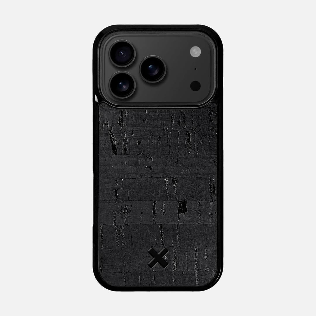 Black Cork Case for the Apple iPhone 17 Pro featuring a Genuine Cork backer with the Keyway X Mark#Phone Model_iPhone 17 Pro