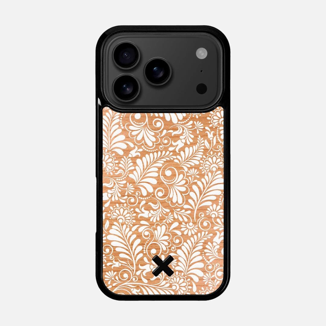 Botanica Case for the Apple iPhone 17 Pro featuring a UV Printed Cherry Wood backer with the Keyway X Mark#Phone Model_iPhone 17 Pro