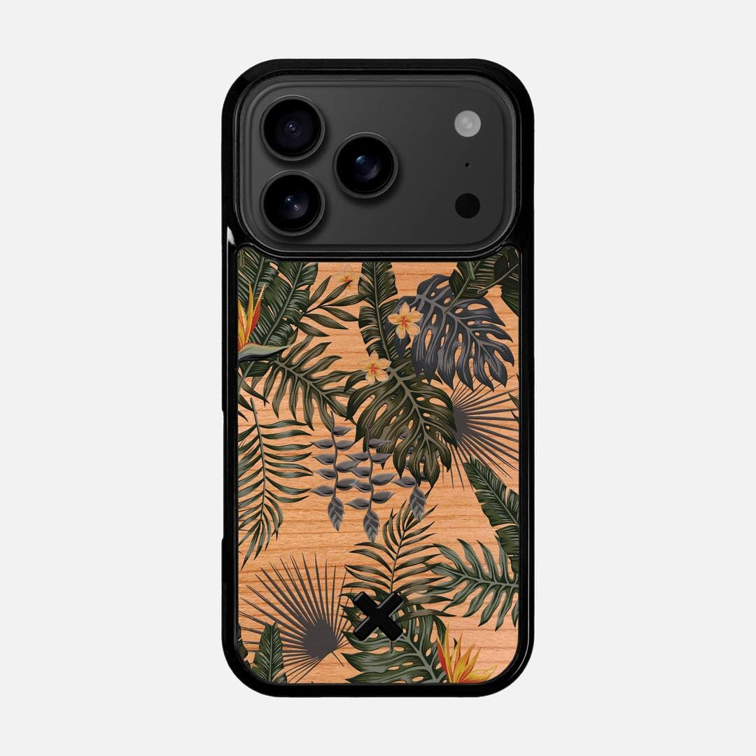 Flora Case for the Apple iPhone 17 Pro featuring a UV Printed Cherry Wood backer with the Keyway X Mark#Phone Model_iPhone 17 Pro