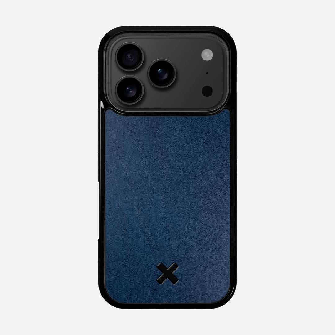Midnight Leather Case for the Apple iPhone 17 Pro featuring a Genuine Leather backer with the Keyway X Mark#Phone Model_iPhone 17 Pro