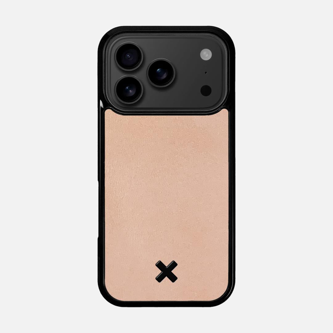 Natural Leather Case for the Apple iPhone 17 Pro featuring a Genuine Leather backer with the Keyway X Mark#Phone Model_iPhone 17 Pro
