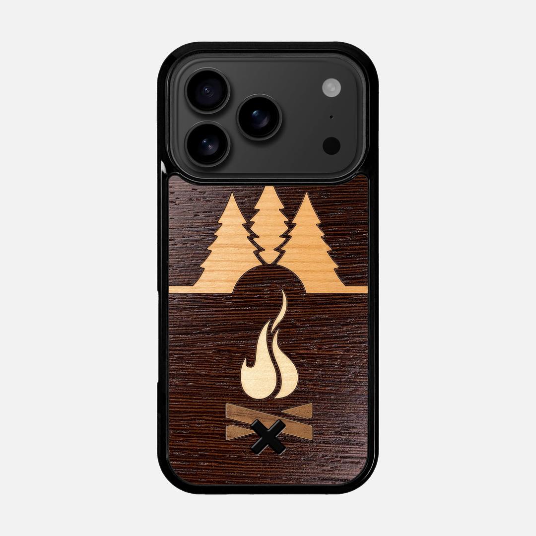 Nomad Case for the Apple iPhone 17 Pro featuring a Wenge, Cherry, Maple, and Walnut Wood backer with the Keyway X Mark#Phone Model_iPhone 17 Pro