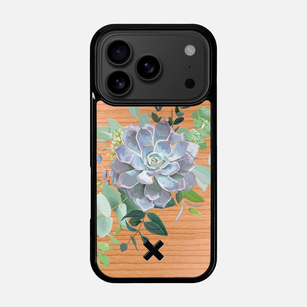 Pollux Case for the Apple iPhone 17 Pro featuring a UV Printed Cherry Wood backer with the Keyway X Mark#Phone Model_iPhone 17 Pro
