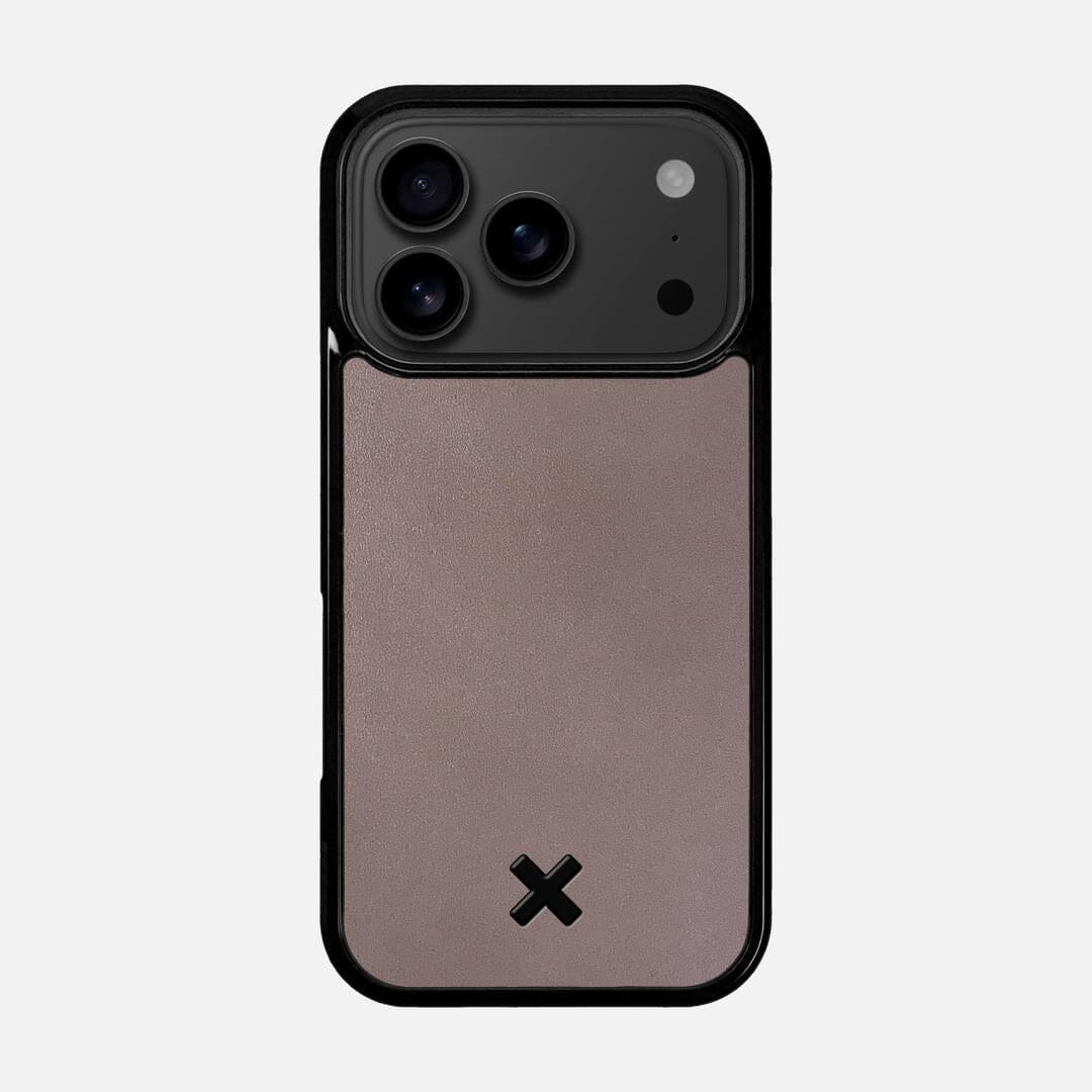 Slate Leather Case for the Apple iPhone 17 Pro featuring a Genuine Leather backer with the Keyway X Mark#Phone Model_iPhone 17 Pro