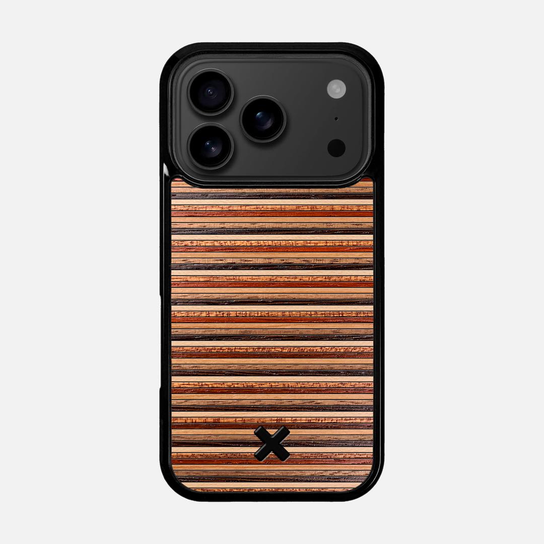 Strata Case for the Apple iPhone 17 Pro featuring a Maple, Sapele, Padauk, Cherry, Walnut, and Wenge Wood backer with the Keyway X Mark#Phone Model_iPhone 17 Pro