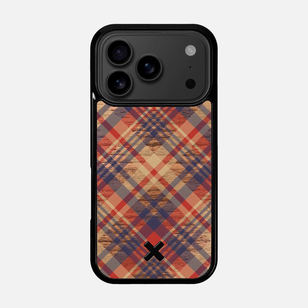 Tartan Case for the Apple iPhone 17 Pro featuring a UV Printed Walnut Wood backer with the Keyway X Mark#Phone Model_iPhone 17 Pro