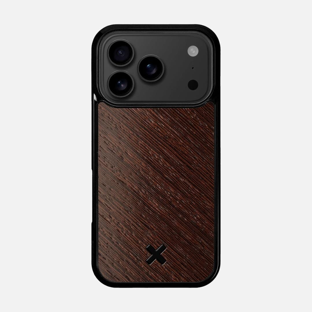 Wenge Pure Case for the Apple iPhone 17 Pro featuring a Wenge Wood backer with the Keyway X Mark#Phone Model_iPhone 17 Pro
