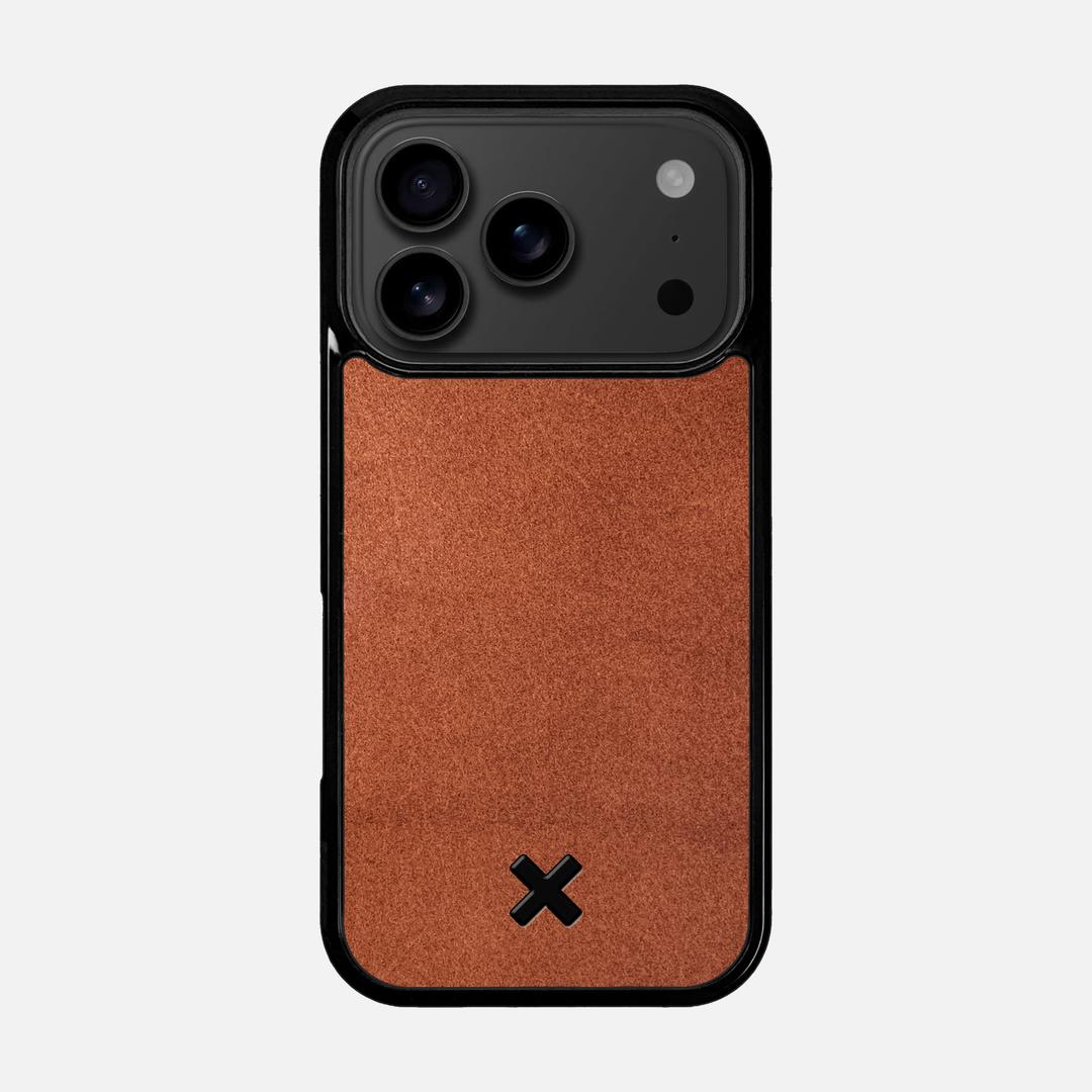 Whiskey Leather Case for the Apple iPhone 17 Pro featuring a Genuine Leather backer with the Keyway X Mark#Phone Model_iPhone 17 Pro