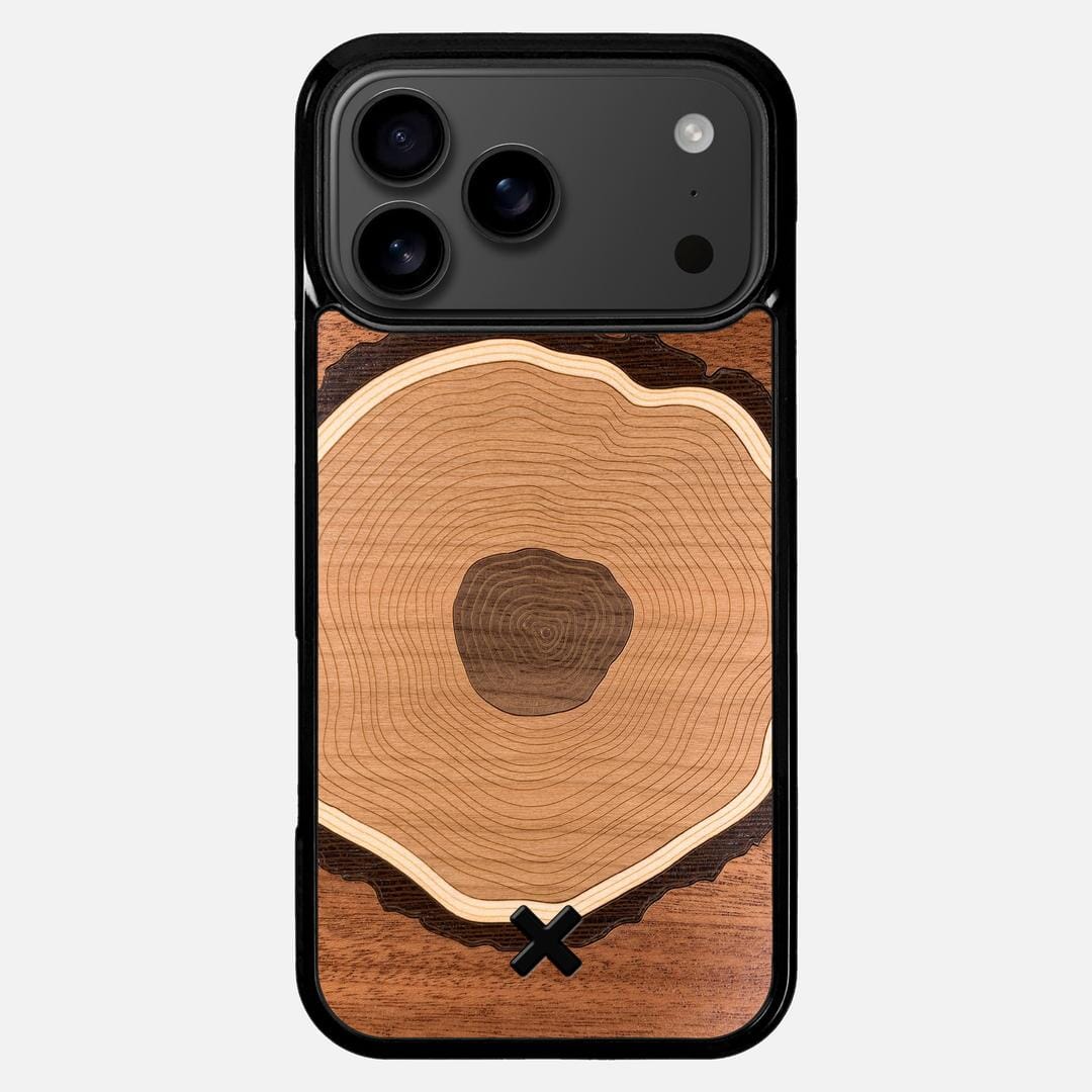 Arbor Case for the Apple iPhone 17 Pro Max featuring a Sapele, Wenge, Maple, Cherry, and Walnut Wood backer with the Keyway X Mark#Phone Model_iPhone 17 Pro Max