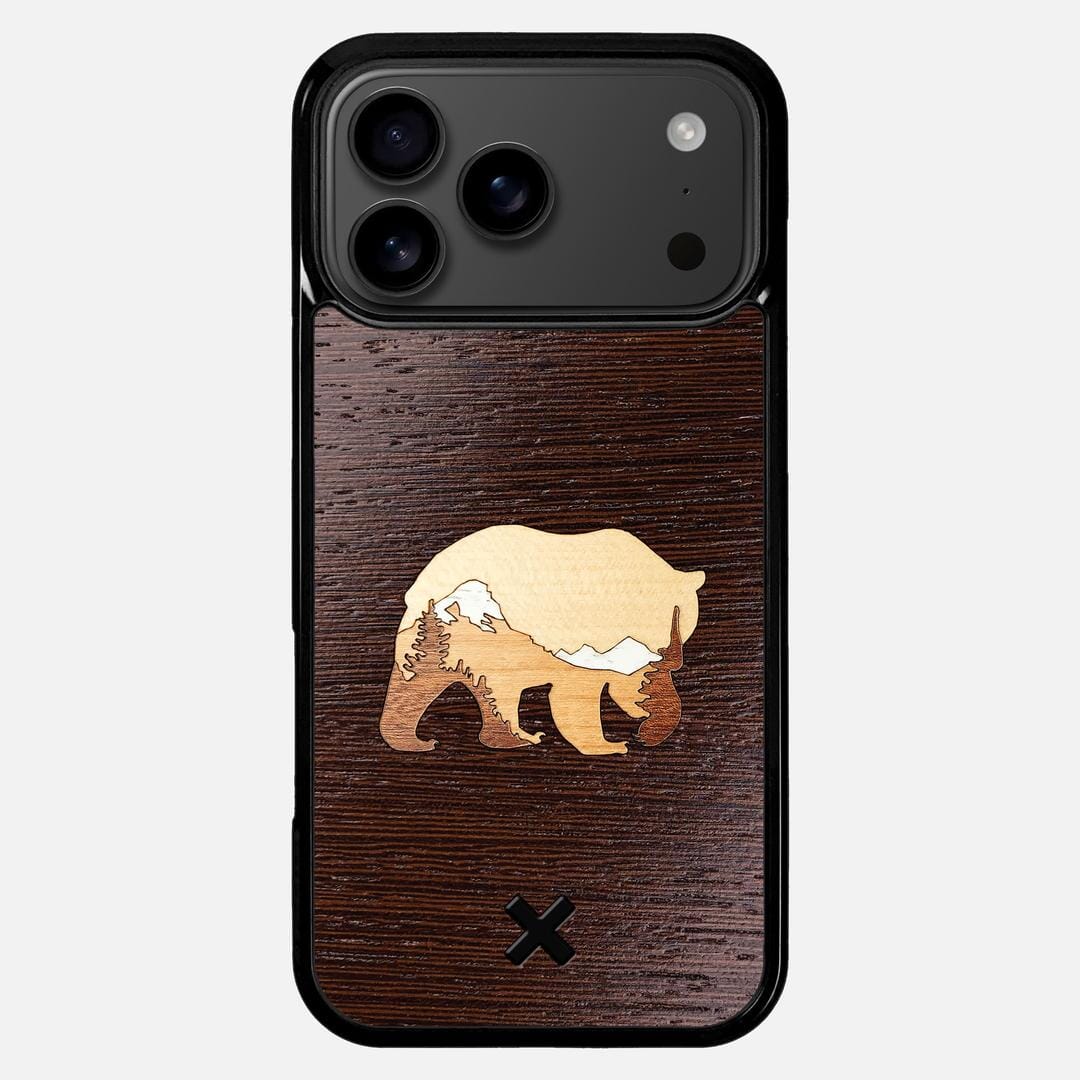 Bear Mountain Case for the Apple iPhone 17 Pro Max featuring a Wenge, Maple, Cherry, and Sapele Wood backer with the Keyway X Mark#Phone Model_iPhone 17 Pro Max