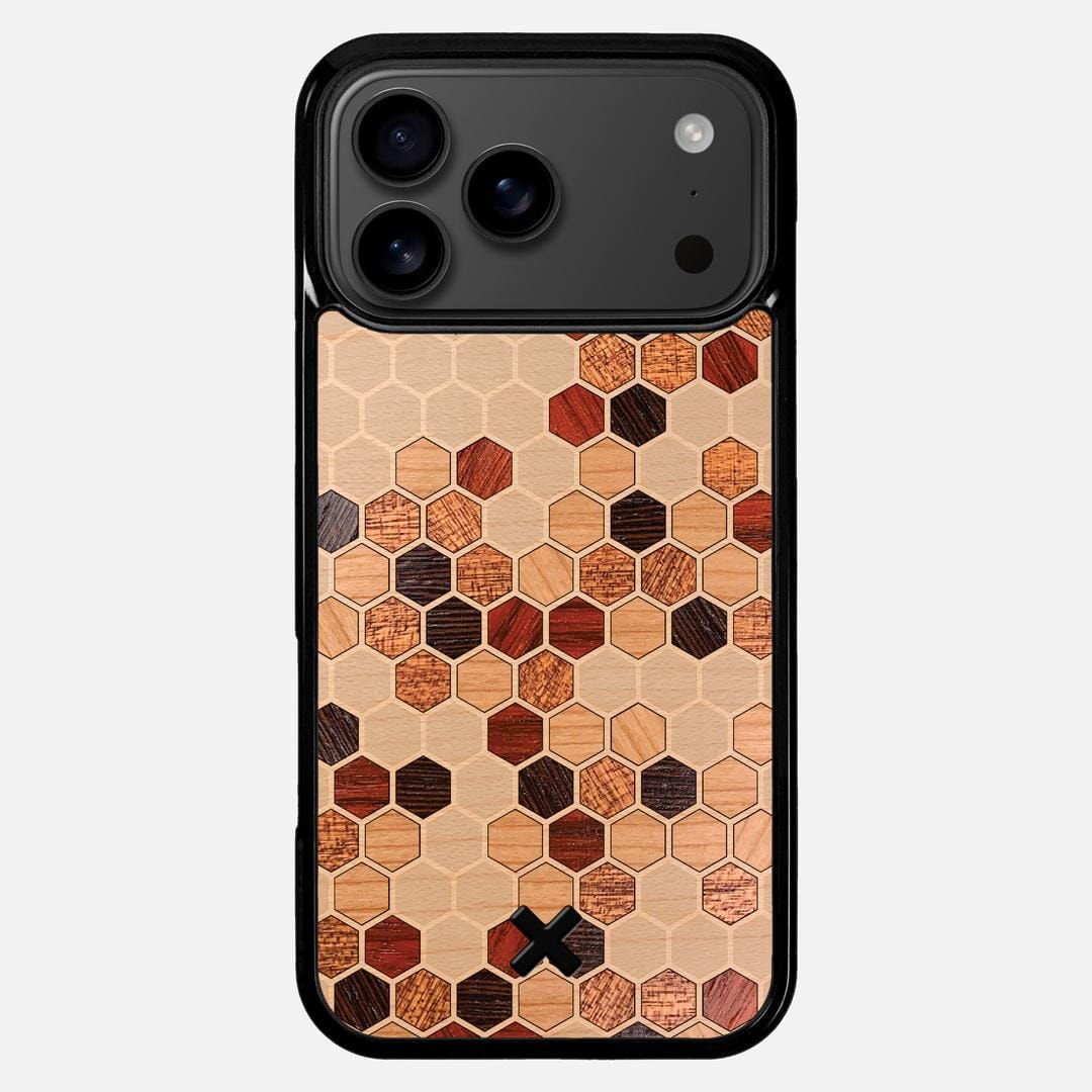 Cellular Case for the Apple iPhone 17 Pro Max featuring a Maple, Cherry, Sapele, Padauk, and Wenge Wood backer with the Keyway X Mark#Phone Model_iPhone 17 Pro Max