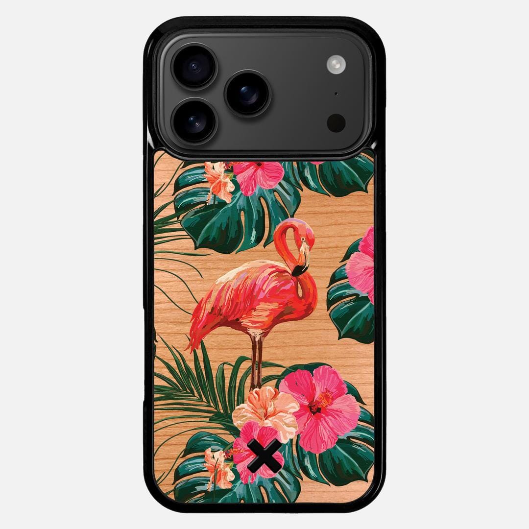 Flamingo Case for the Apple iPhone 17 Pro Max featuring a UV Printed Cherry Wood backer with the Keyway X Mark#Phone Model_iPhone 17 Pro Max