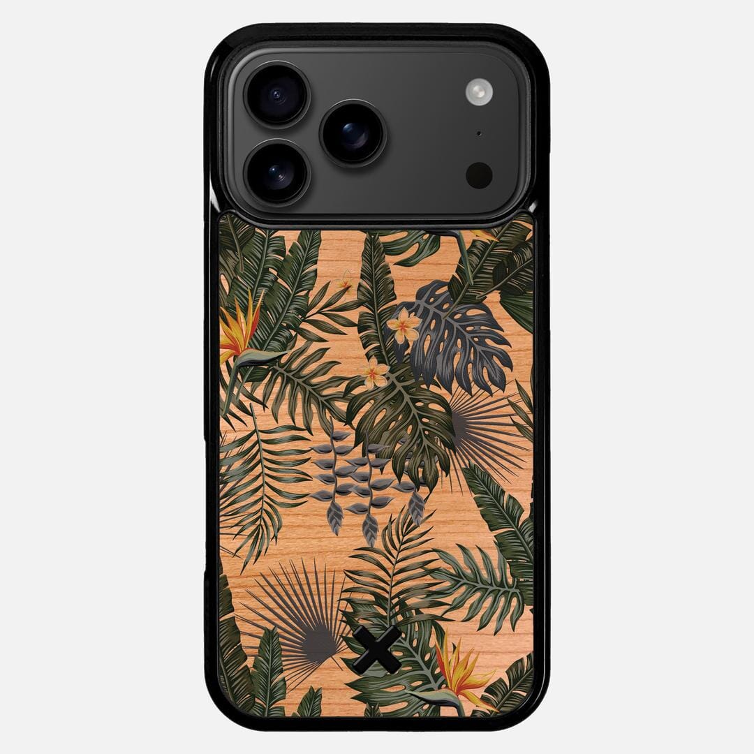 Flora Case for the Apple iPhone 17 Pro Max featuring a UV Printed Cherry Wood backer with the Keyway X Mark#Phone Model_iPhone 17 Pro Max