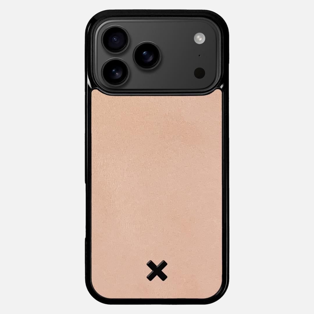 Natural Leather Case for the Apple iPhone 17 Pro Max featuring a Genuine Leather backer with the Keyway X Mark#Phone Model_iPhone 17 Pro Max