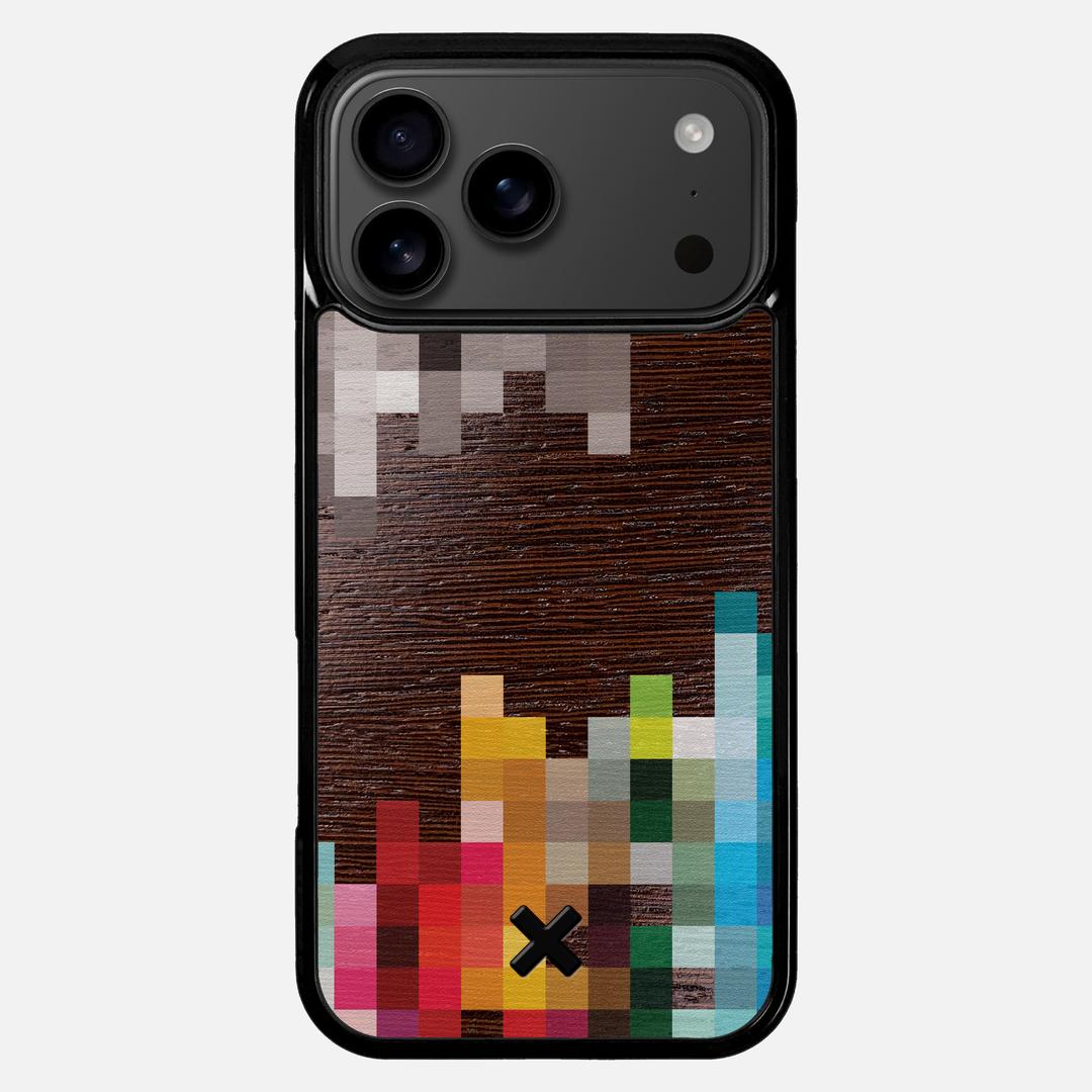 Pixelation Case for the Apple iPhone 17 Pro Max featuring a UV Printed Wenge Wood backer with the Keyway X Mark#Phone Model_iPhone 17 Pro Max