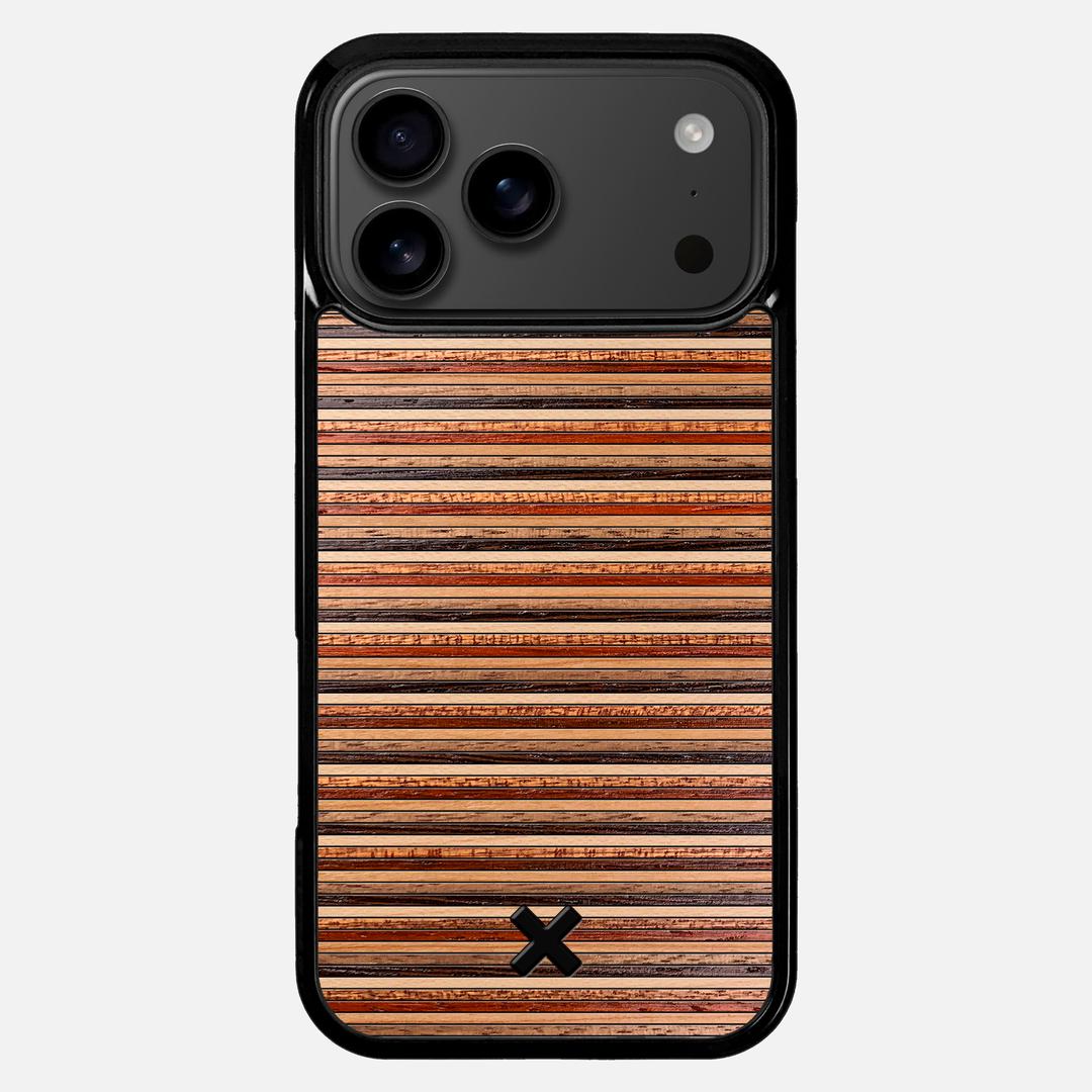 Strata Case for the Apple iPhone 17 Pro Max featuring a Maple, Sapele, Padauk, Cherry, Walnut, and Wenge Wood backer with the Keyway X Mark#Phone Model_iPhone 17 Pro Max