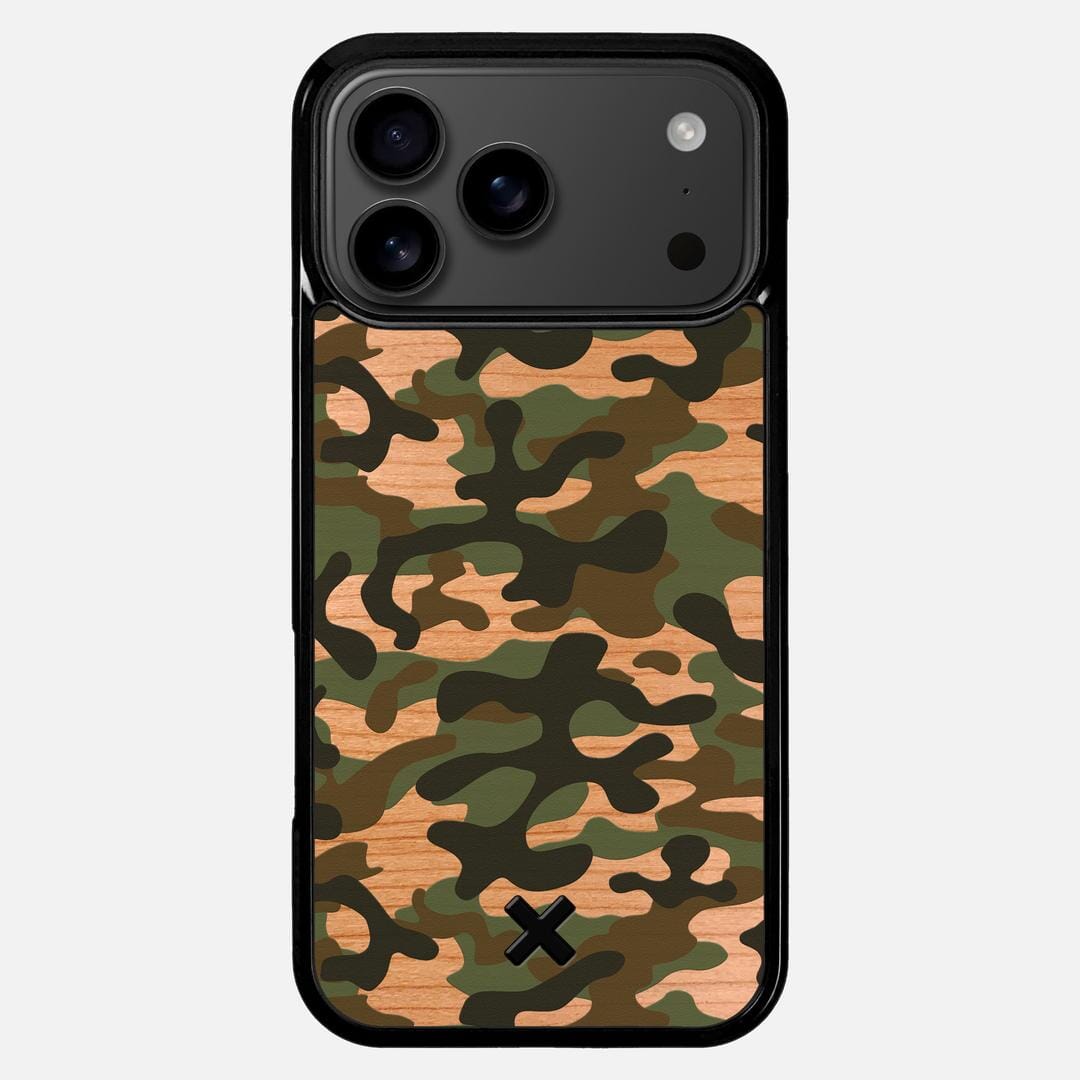 Trooper Case for the Apple iPhone 17 Pro Max featuring a UV Printed and Cherry Wood backer with the Keyway X Mark#Phone Model_iPhone 17 Pro Max