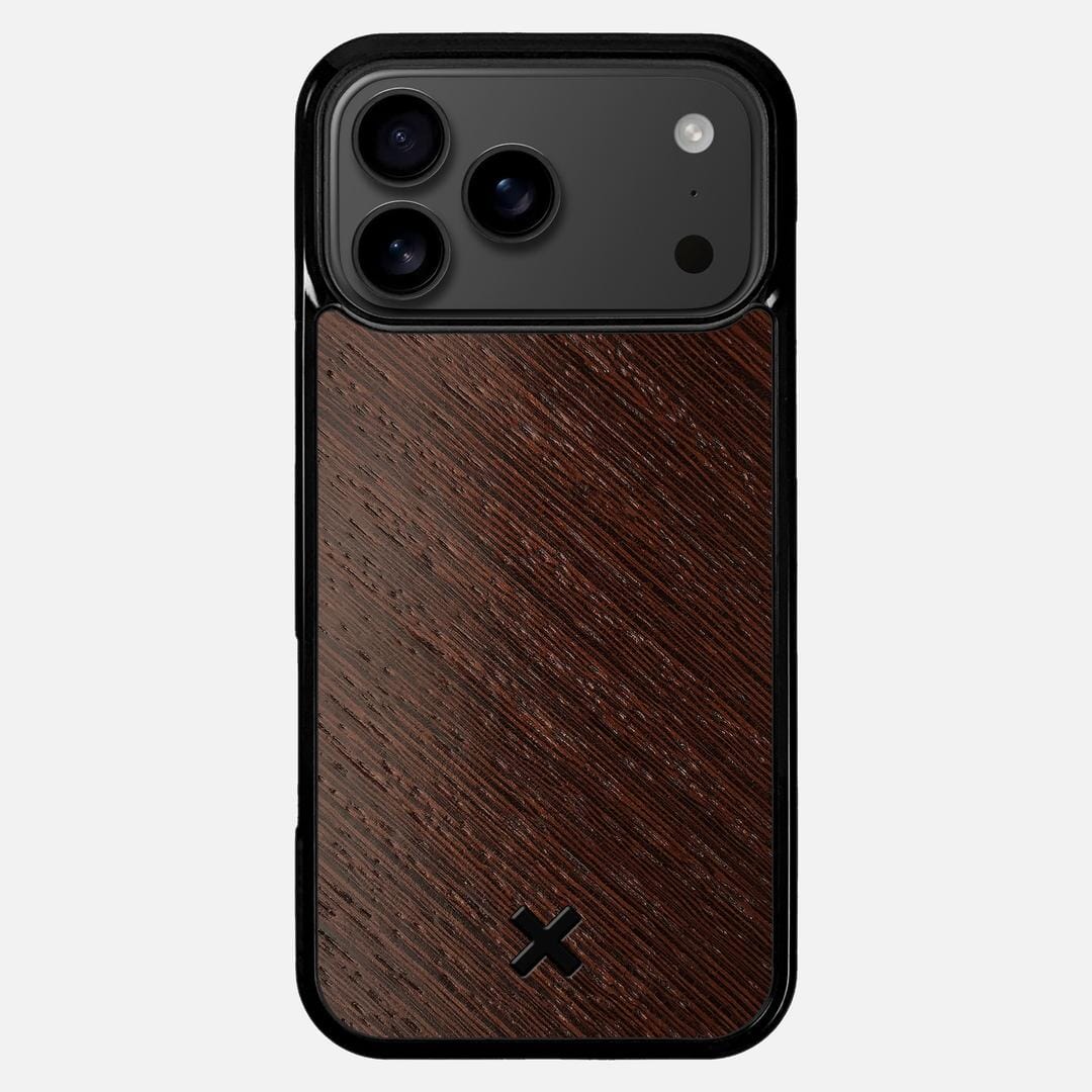 Wenge Pure Case for the Apple iPhone 17 Pro Max featuring a Wenge Wood backer with the Keyway X Mark#Phone Model_iPhone 17 Pro Max